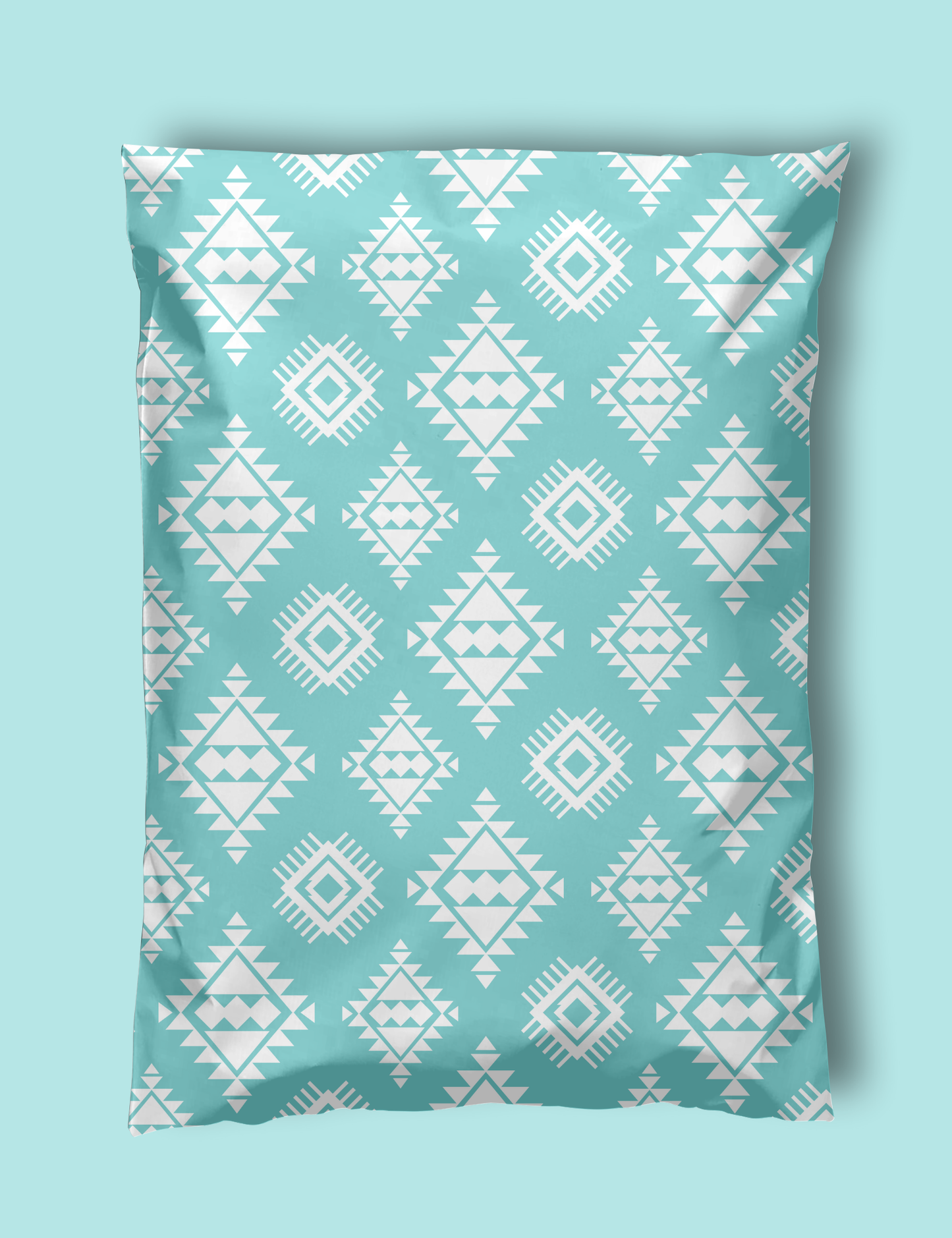 10" x 13" Turquoise & White Aztec Poly Mailers