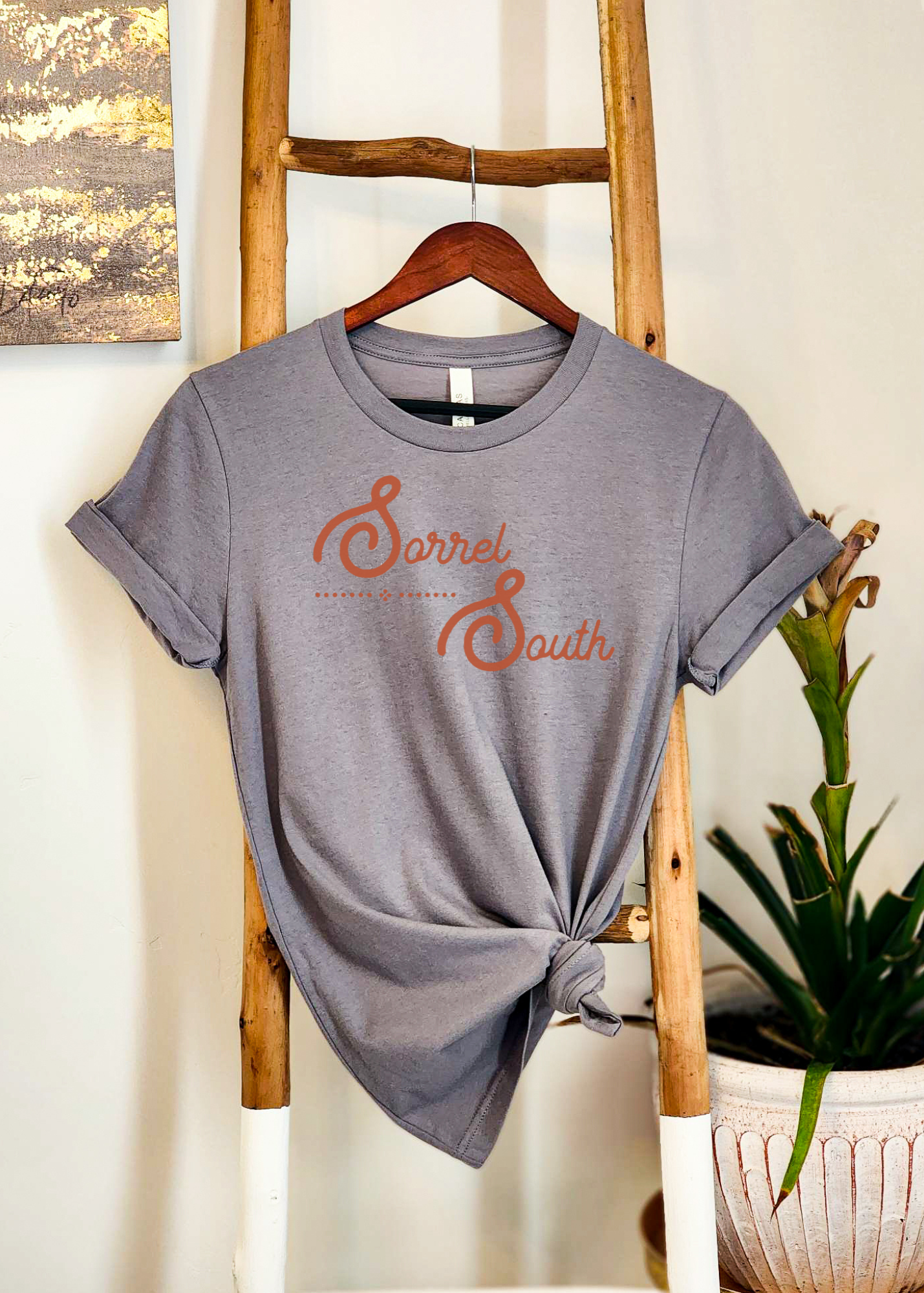 Bella 3001 Storm Short Sleeve Shirt Mockup shirt mockup Sorrel South