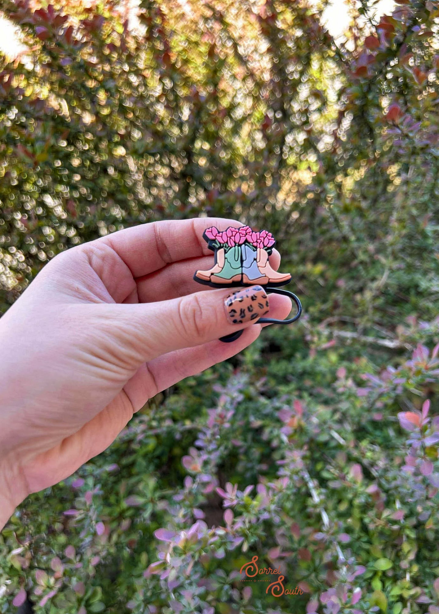 Boots And Flowers Straw Cover straw cover Sorrel South