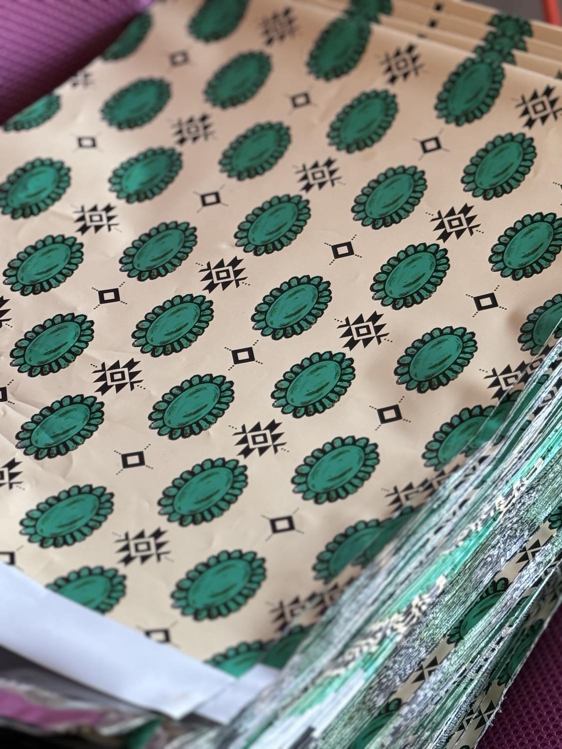 10" x 13" Turquoise Stone Aztec Poly Mailers poly mailer Sorrel South