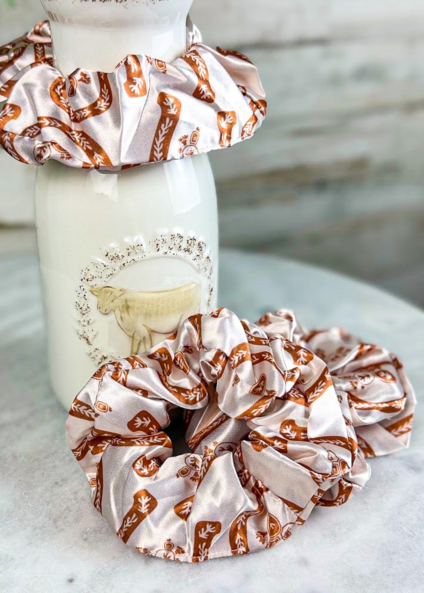 Terracotta Horseshoe Silky Scrunchie