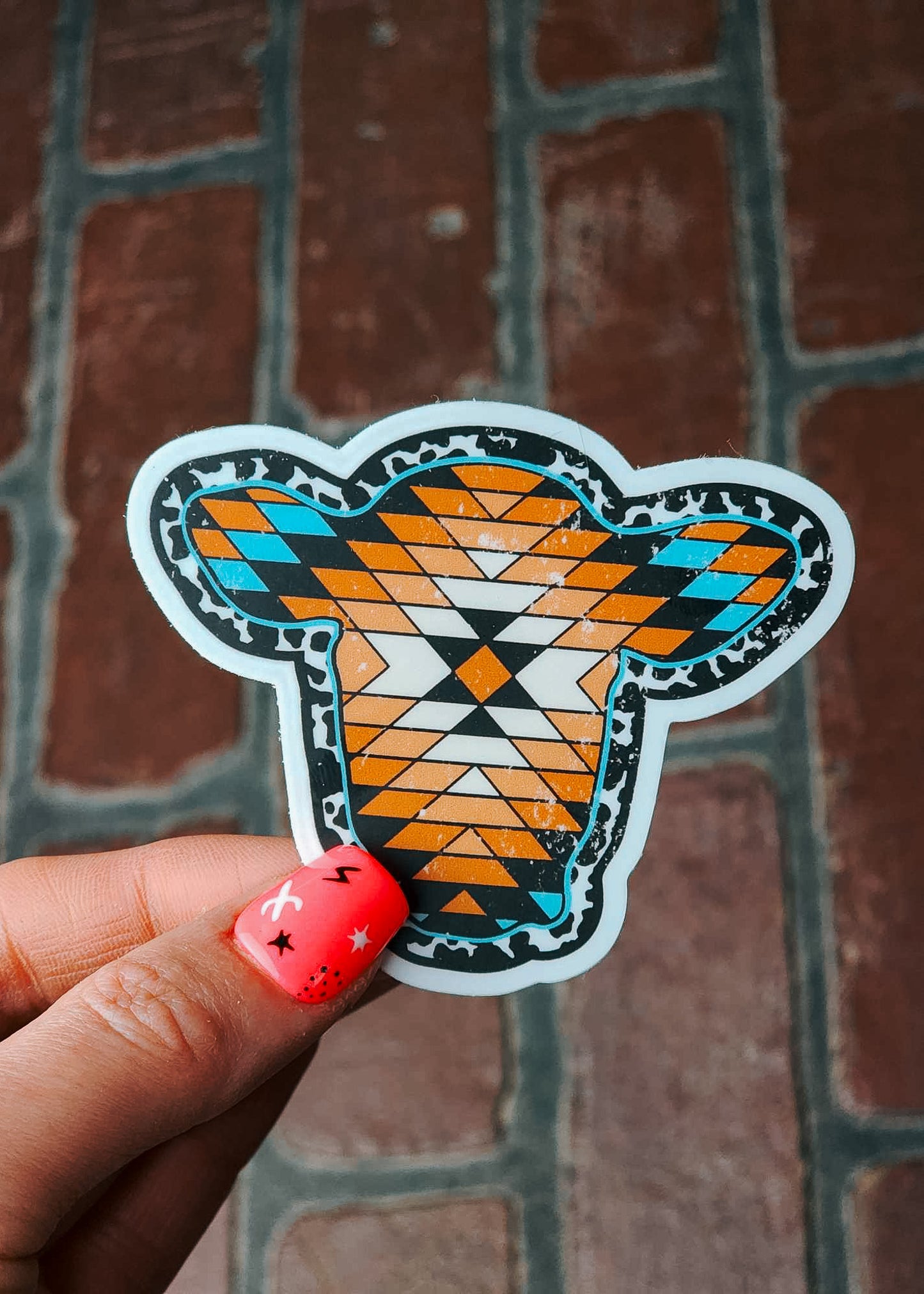Aztec Cow Sticker - Pack of 5 sticker Sorrel South