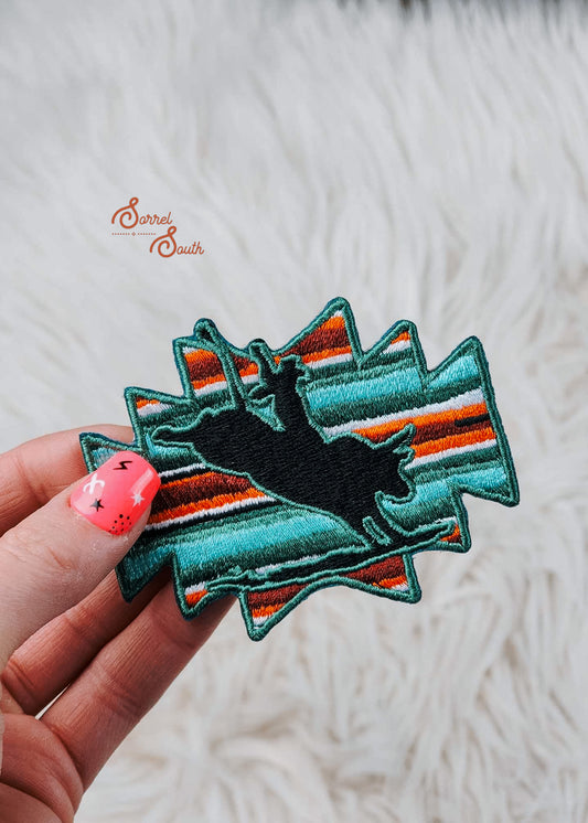 Aztec Serape Bull Rider Adhesive Patch adhesive patch Sorrel South