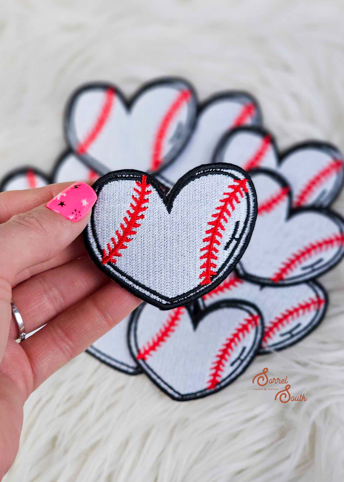 Baseball Heart Patch adhesive patch Sorrel South