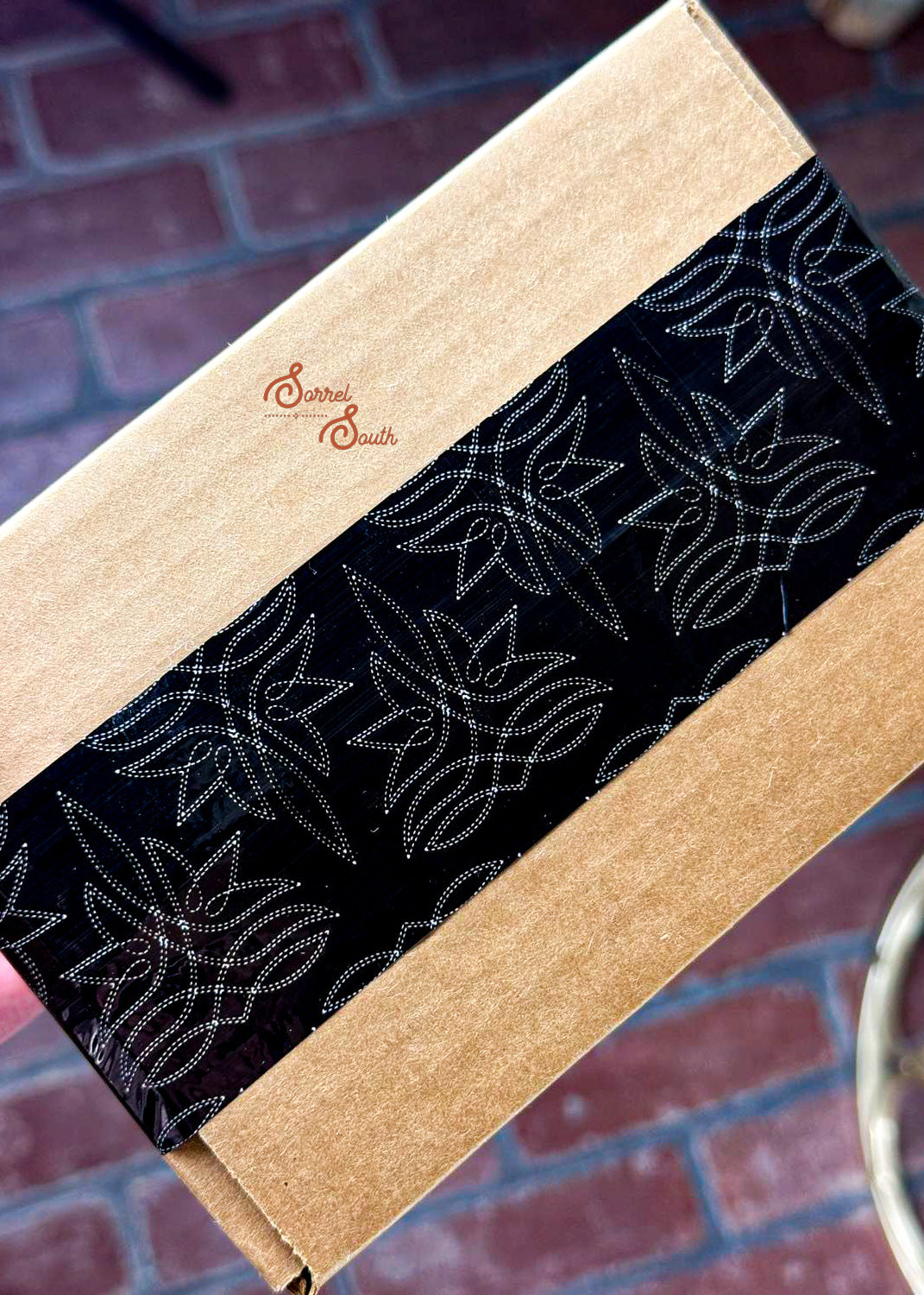 Black Boot Stitch Shipping Tape, western shipping supplies