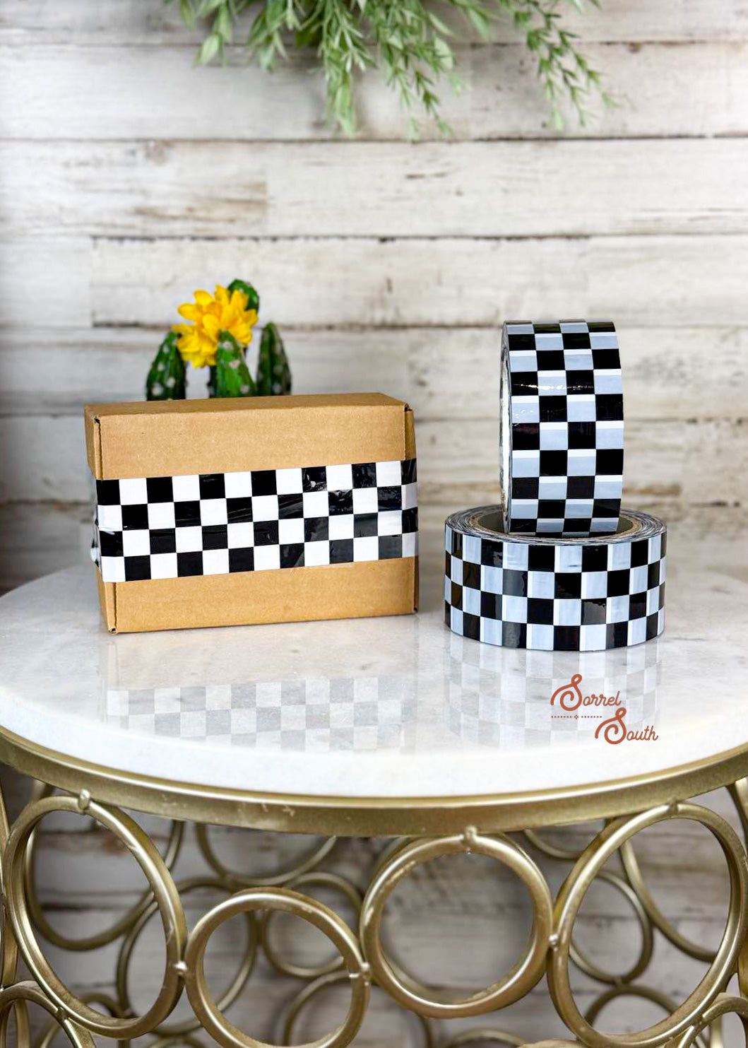 Black & White Checkered Shipping Tape 2" x 110yard