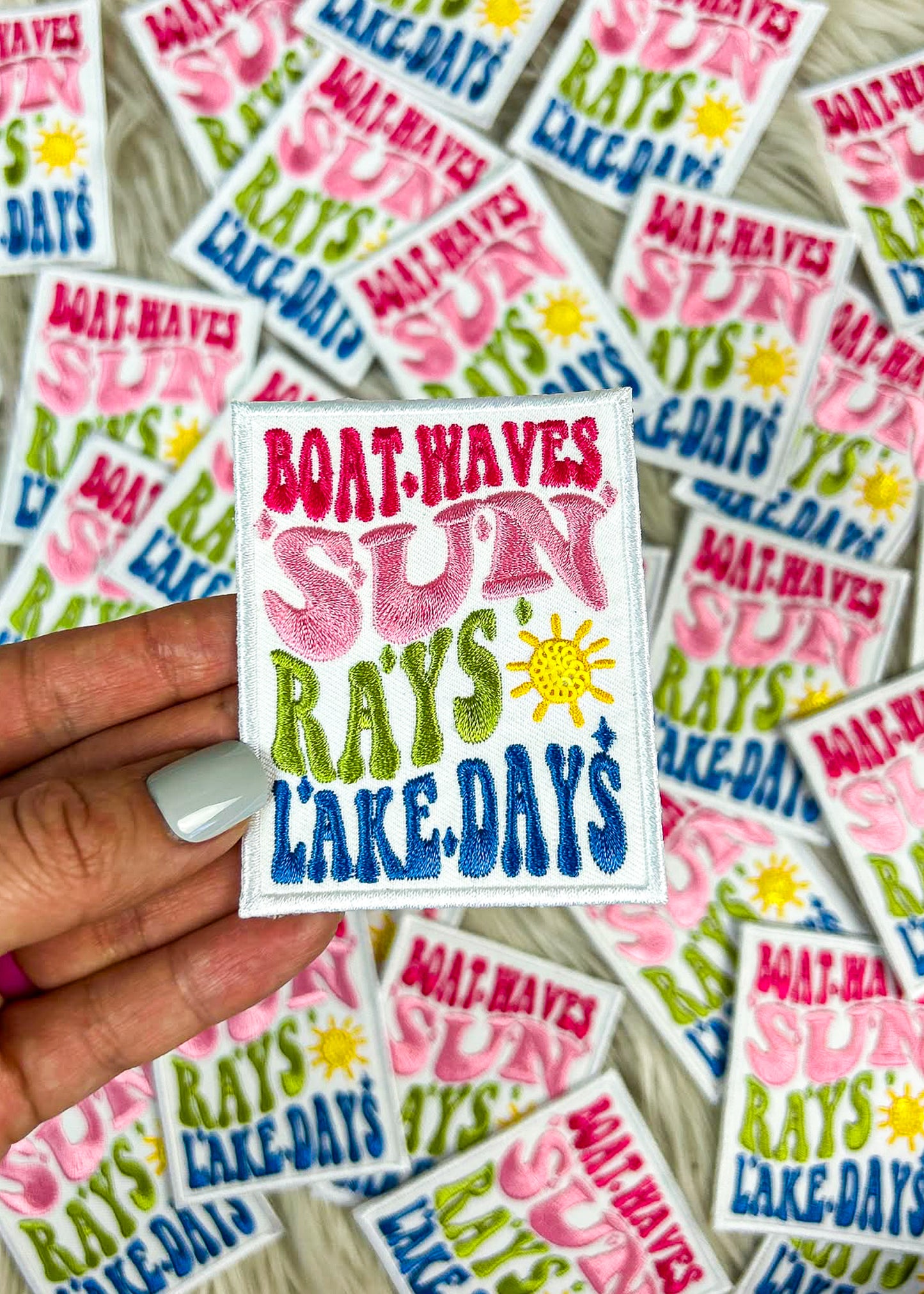 Boat Waves, Sun Rays, Lake Days Patch