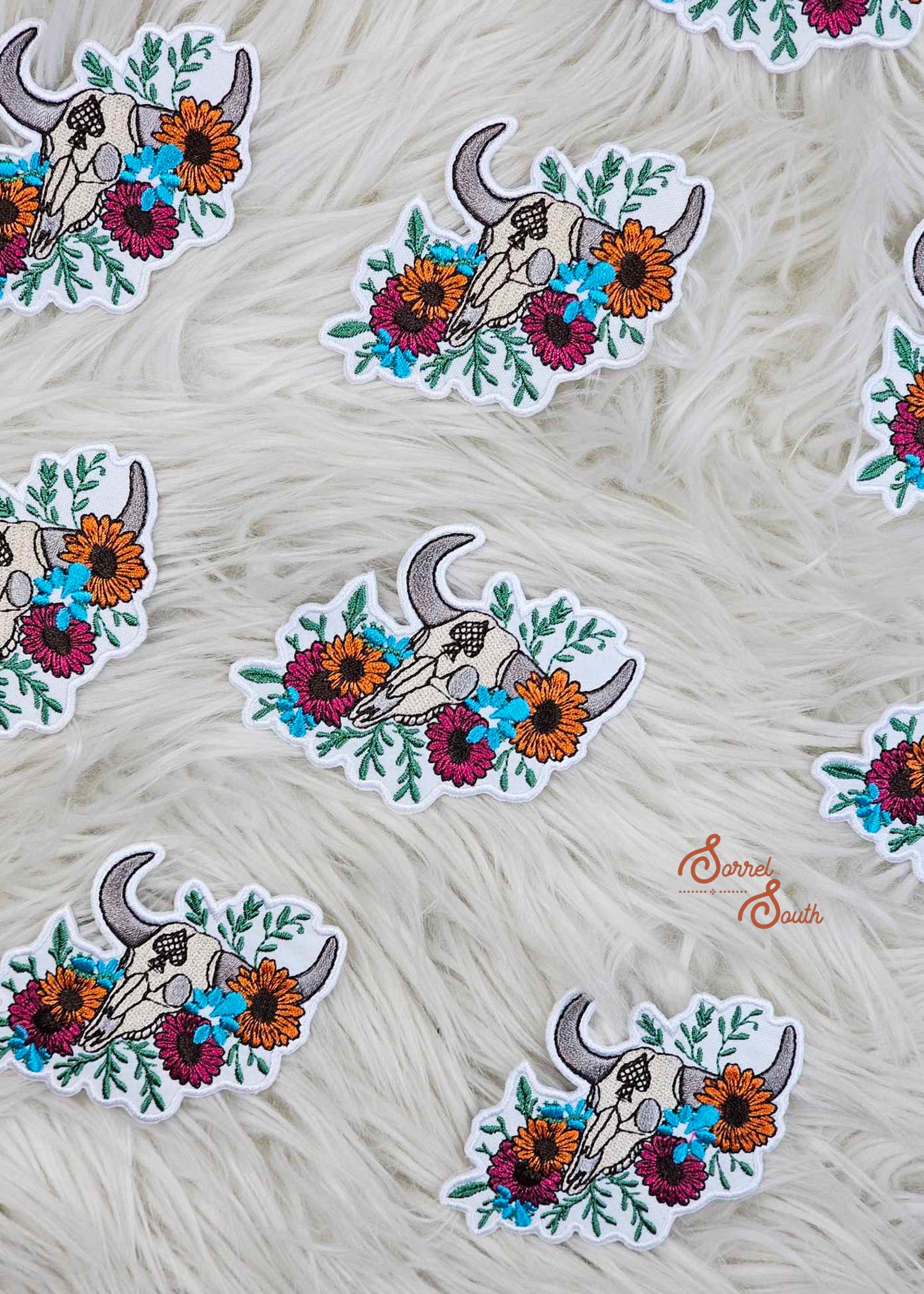 Boho Steer Skull Patch adhesive patch Sorrel South
