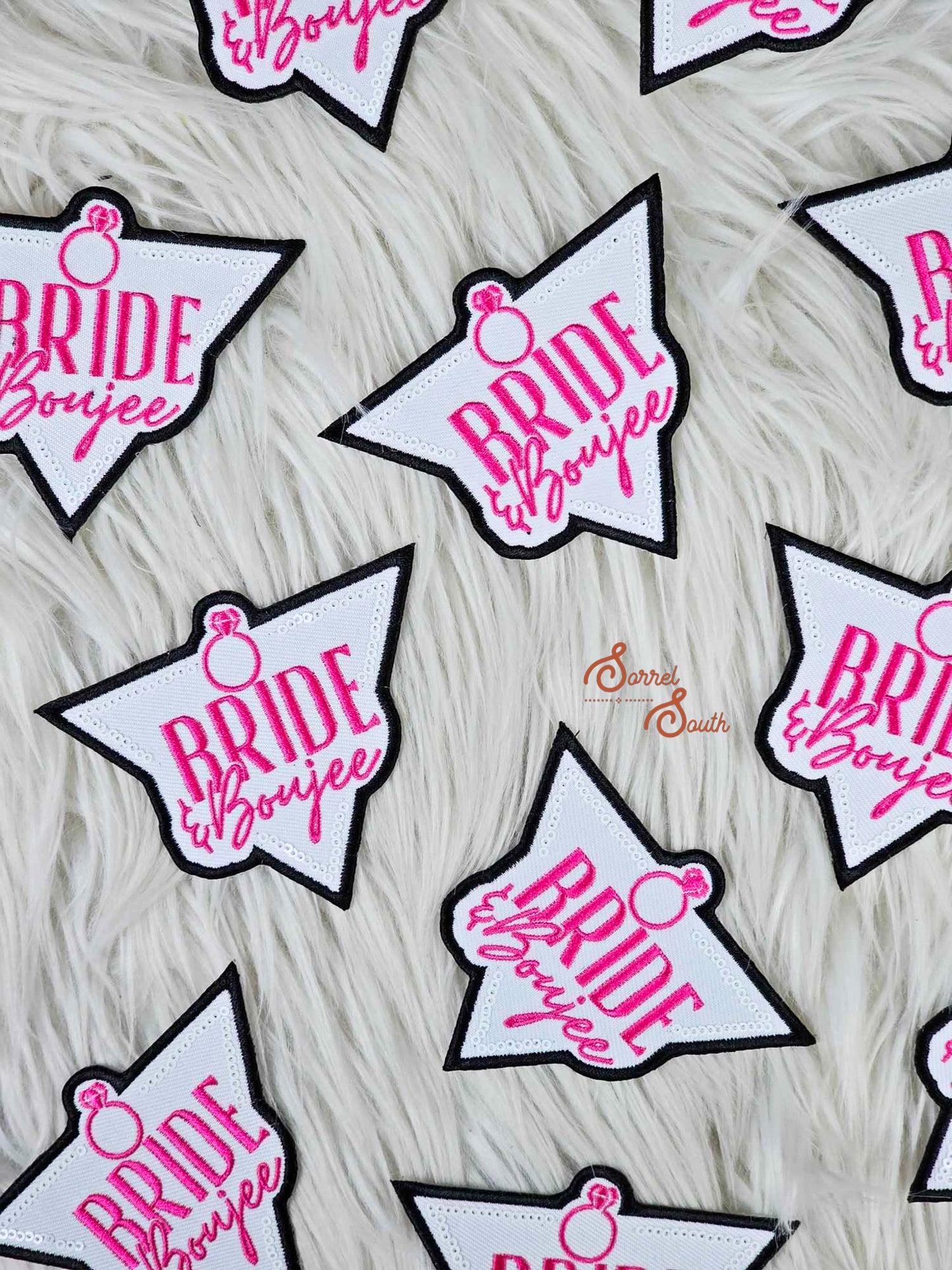 Bride & Boozy Sequin Patch, wholesale iron on bridal patches