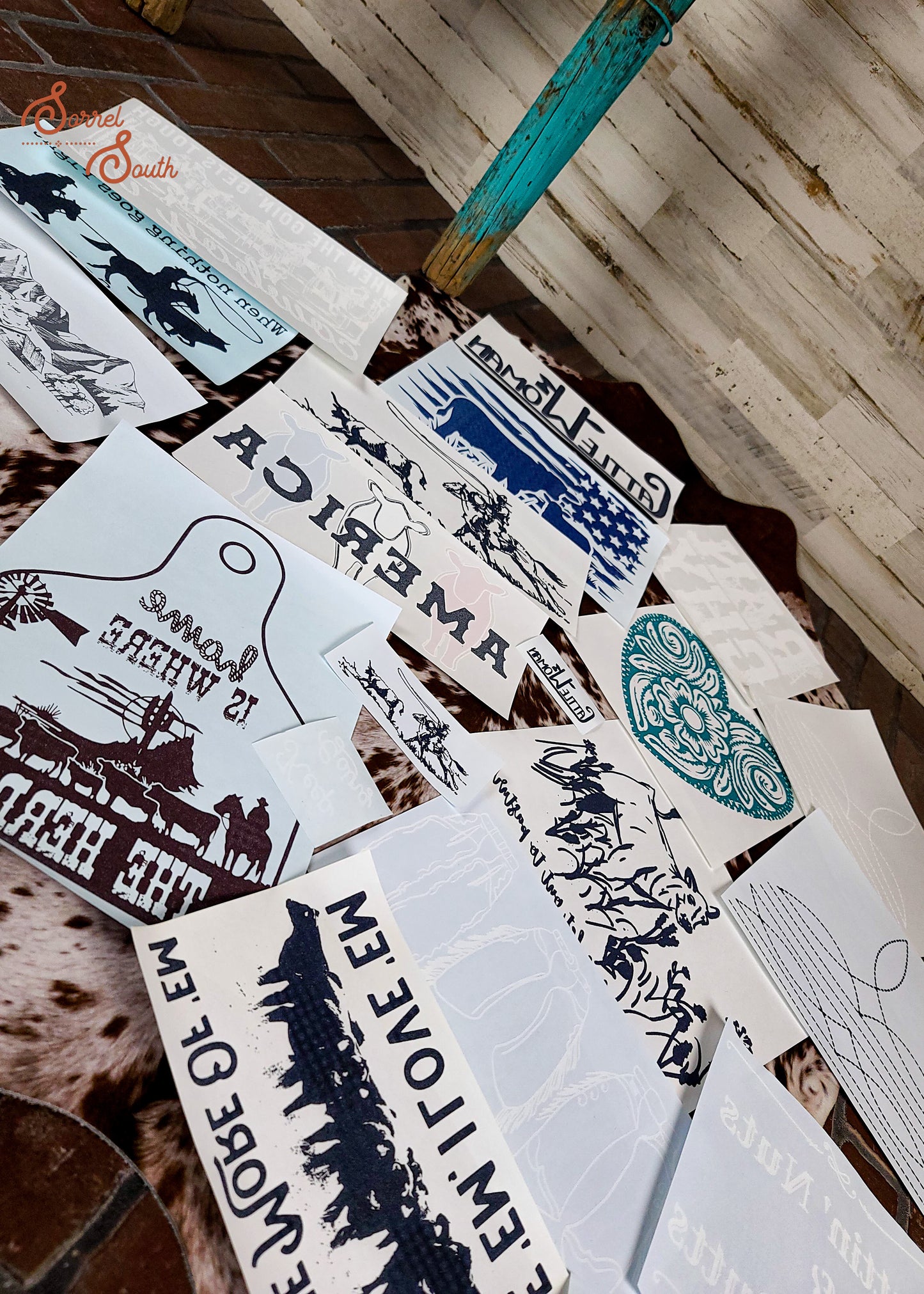 Cattle Transfer Bundle Pack of 25 screenprint transfer - assorted .50 lots Sorrel South