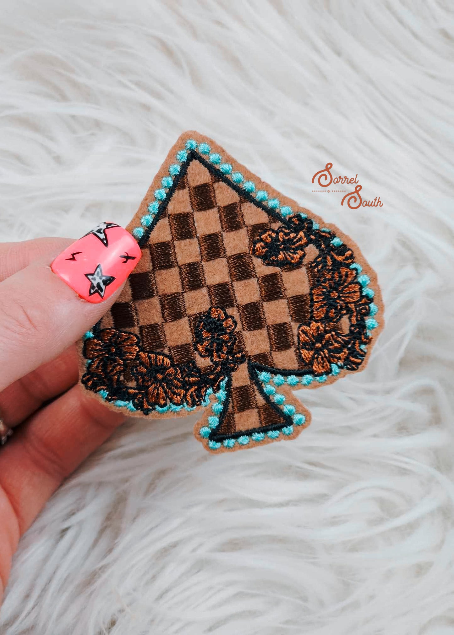 Checkered Spade Adhesive Patch adhesive patch Sorrel South