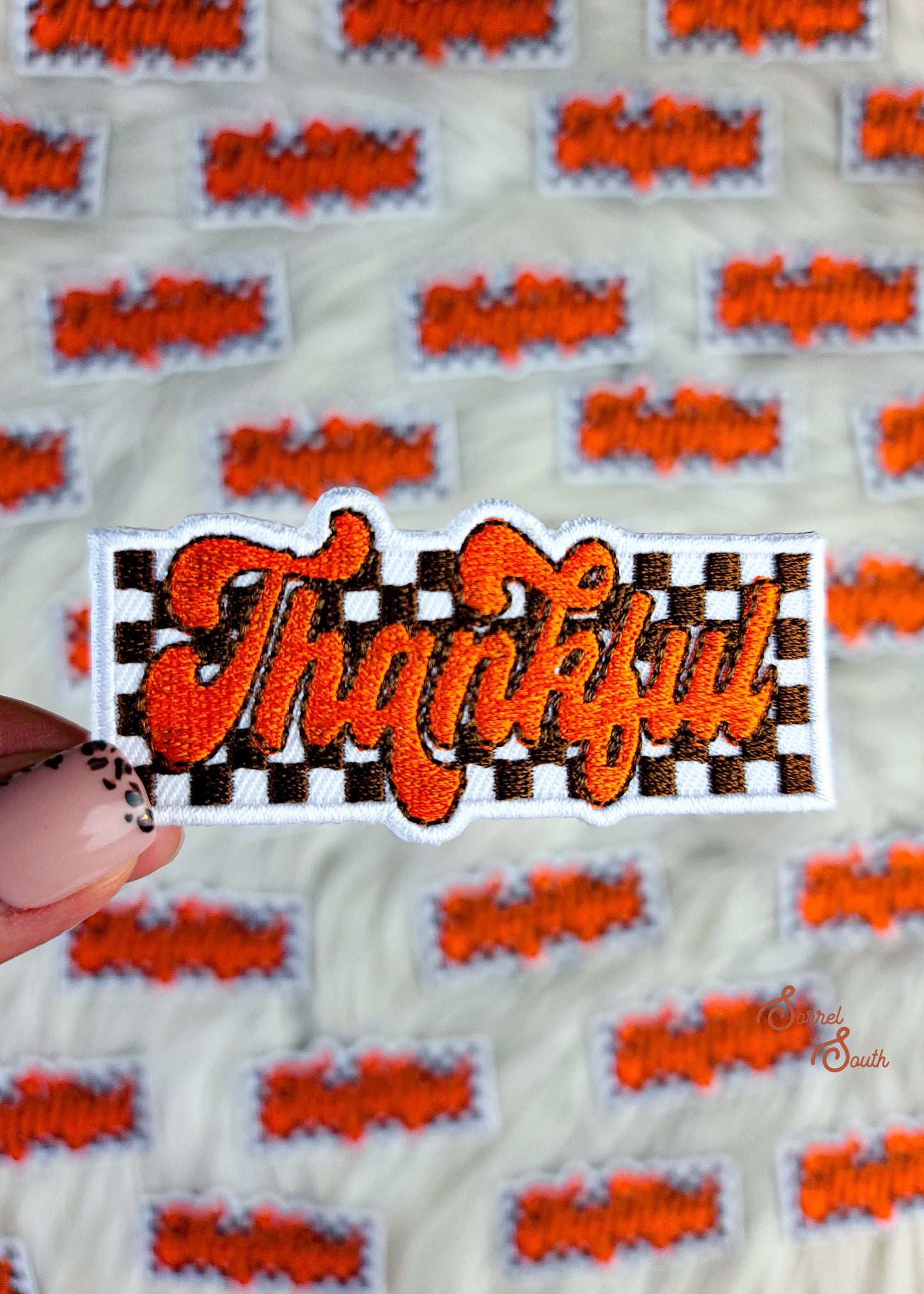 Checkered Thankful Patch adhesive patch Sorrel South