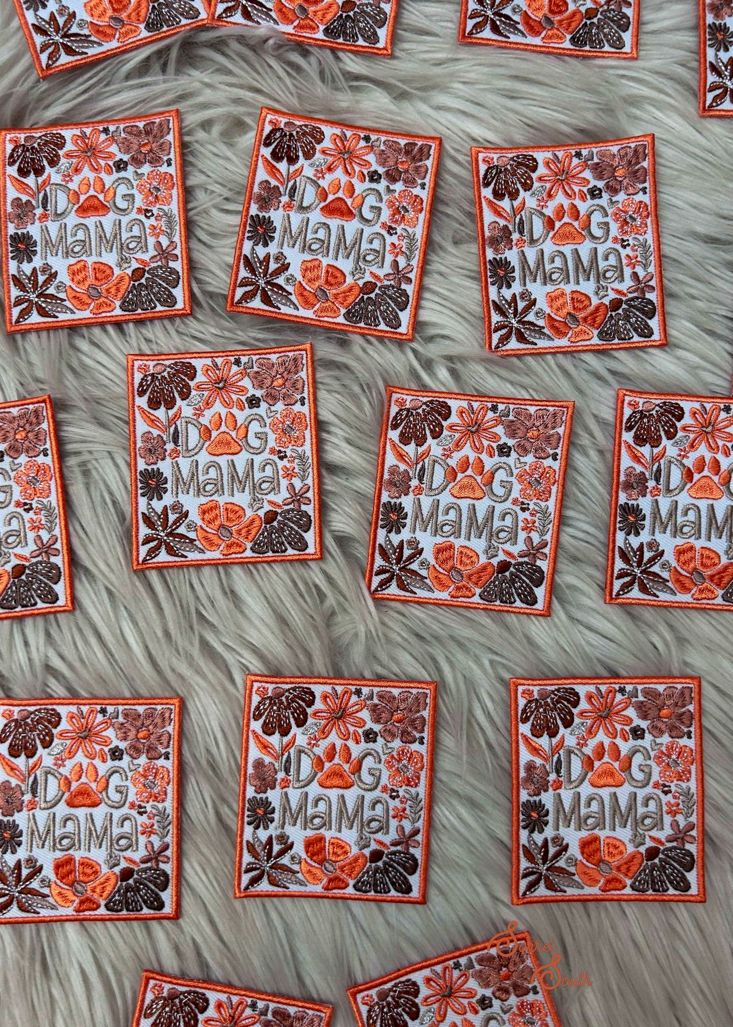 Dog Mama Coral Floral Patch adhesive patch Sorrel South