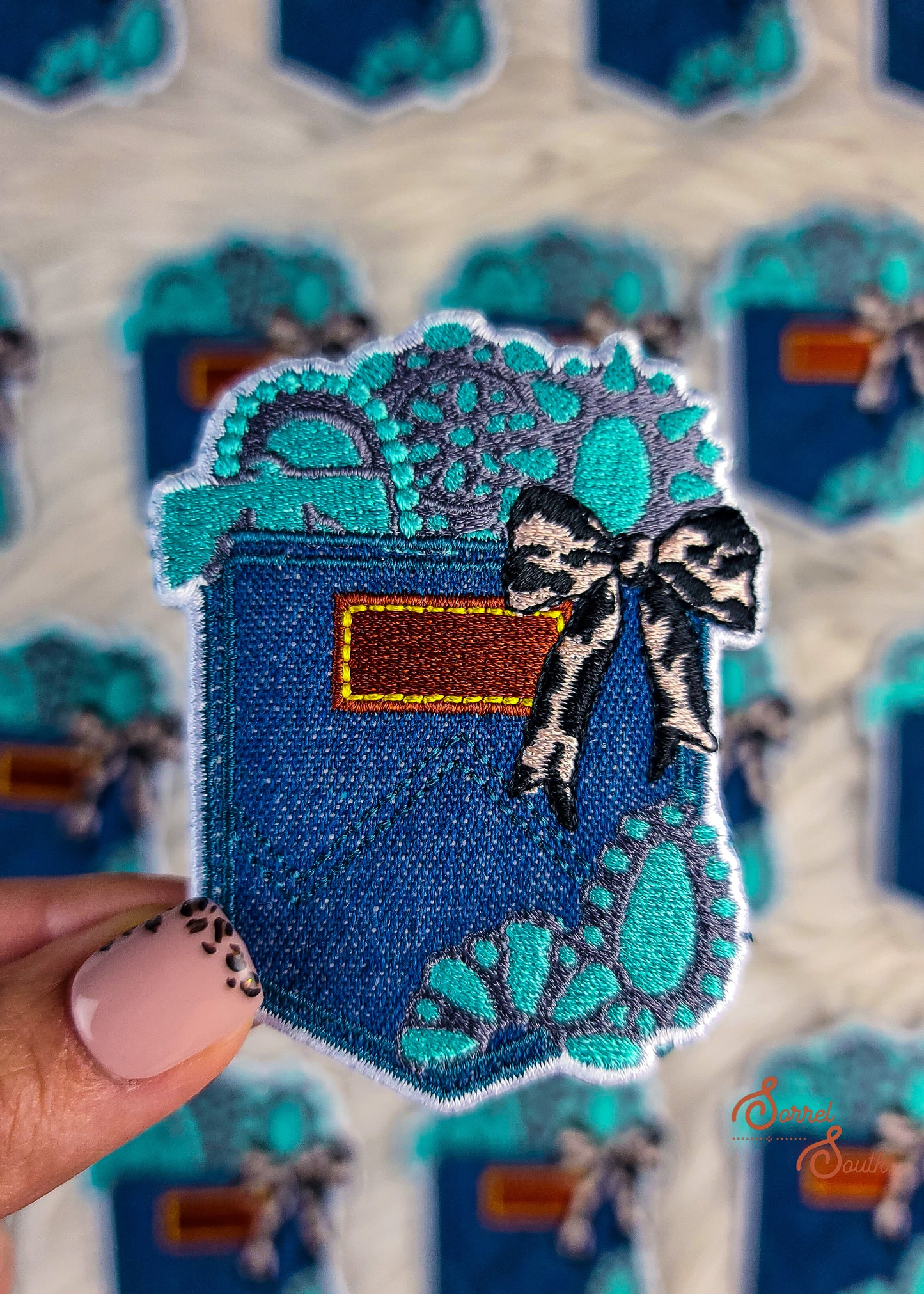 Denim & Turquoise Patch adhesive patch Sorrel South