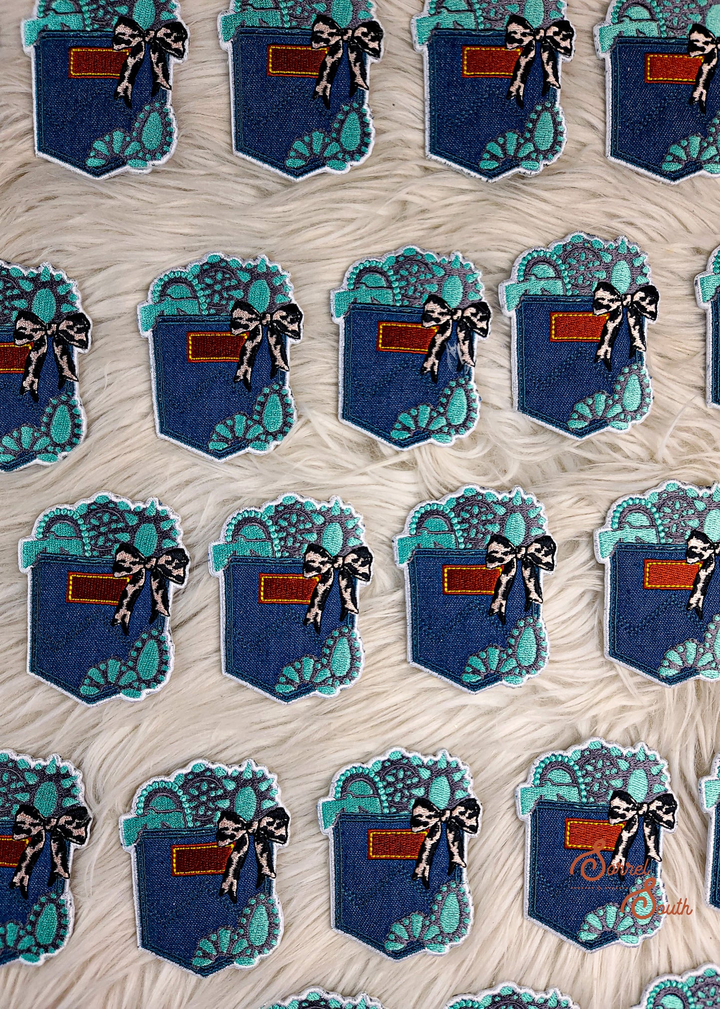 Denim & Turquoise Patch adhesive patch Sorrel South