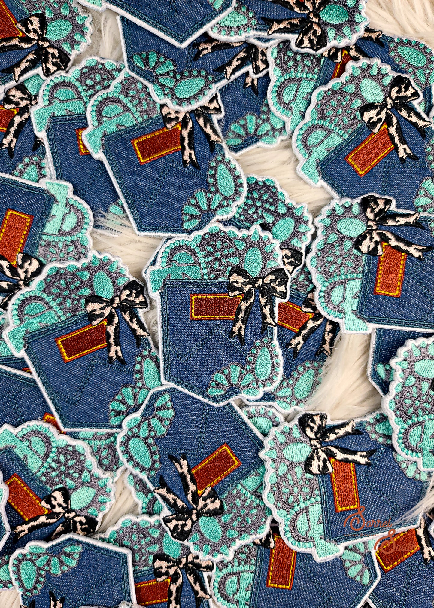 Denim & Turquoise Patch adhesive patch Sorrel South