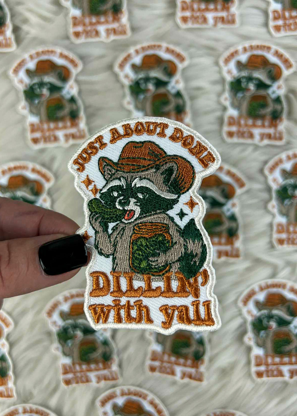 Done Dillin' With Y'all Raccoon Patch adhesive patch Sorrel South