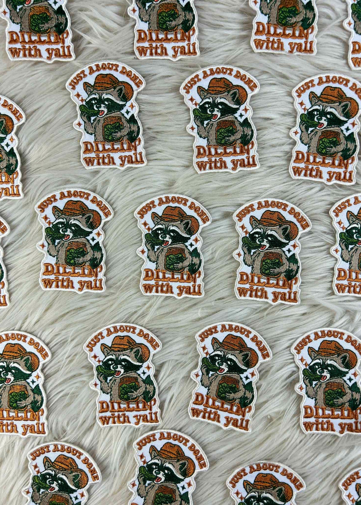 Done Dillin' With Y'all Raccoon Patch adhesive patch Sorrel South