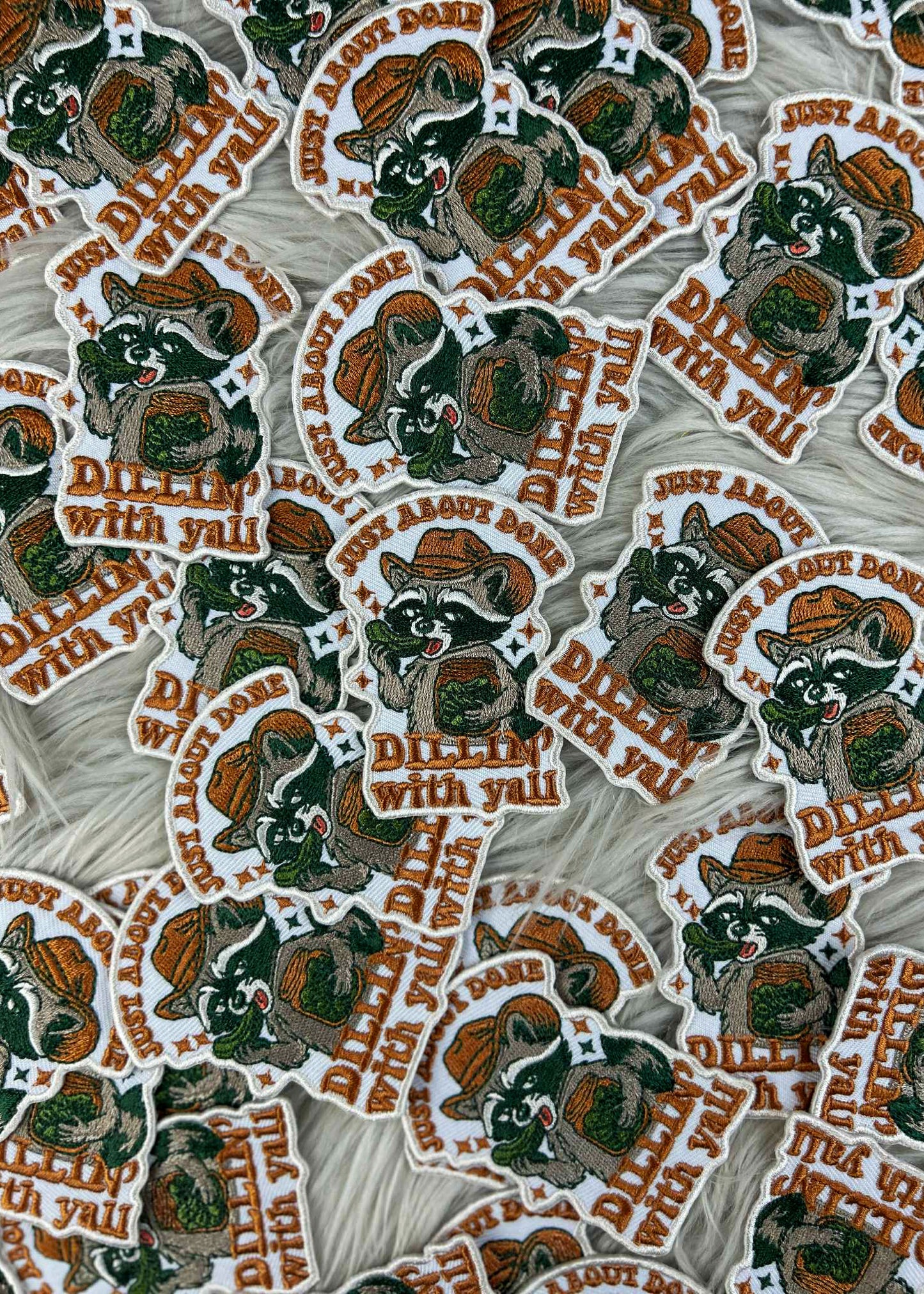 Done Dillin' With Y'all Raccoon Patch adhesive patch Sorrel South