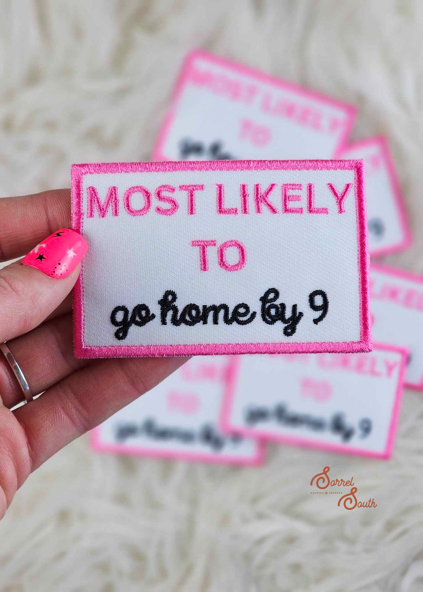Go Home By 9 Bachelorette Collection Patch, wedding party patch