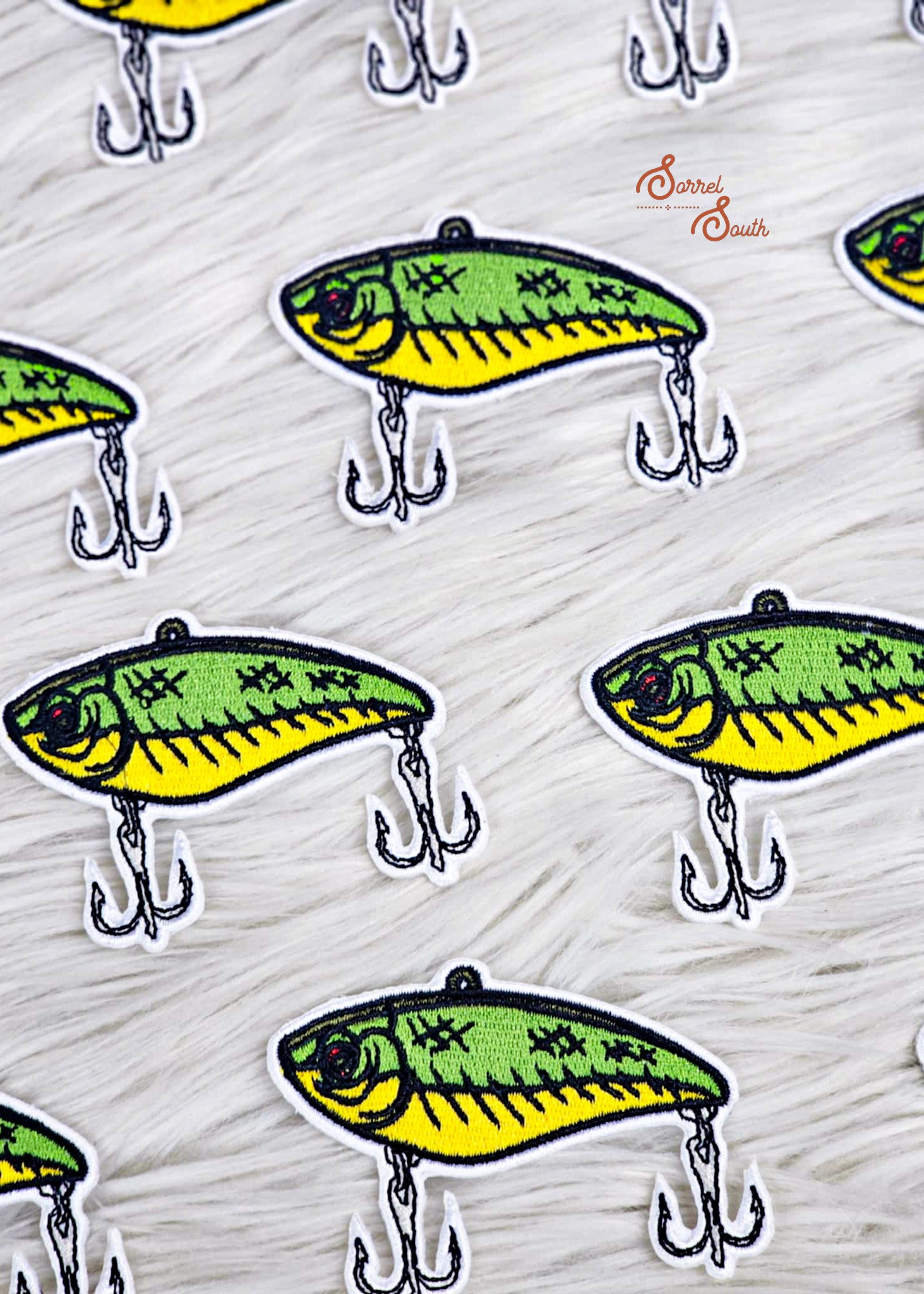 Green & Yellow Fishing Lure Patch adhesive patch Sorrel South