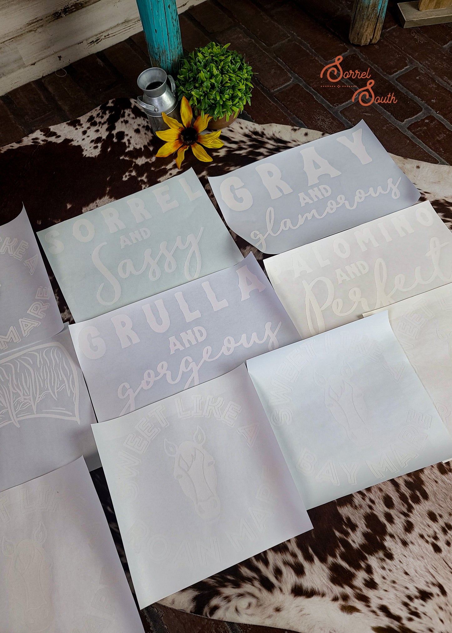 Horse Coat Color Transfer Bundle Pack of 10 screenprint transfer - assorted .50 lots Sorrel South