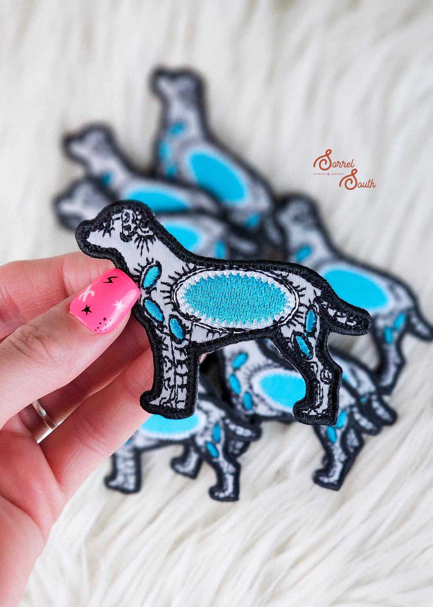 Labrador Turquoise Stone Dog Patch adhesive patch Sorrel South