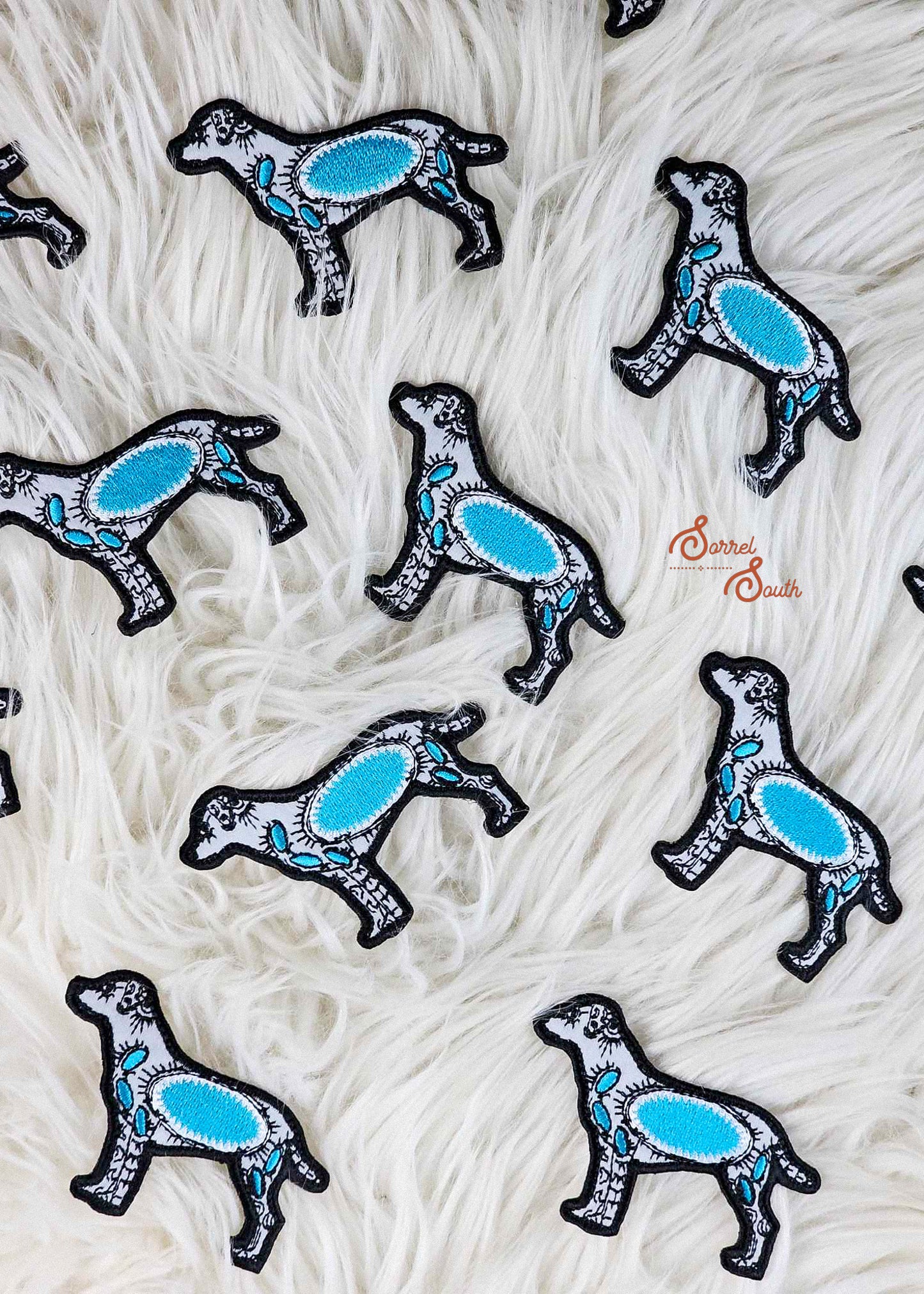 Labrador Turquoise Stone Dog Patch adhesive patch Sorrel South