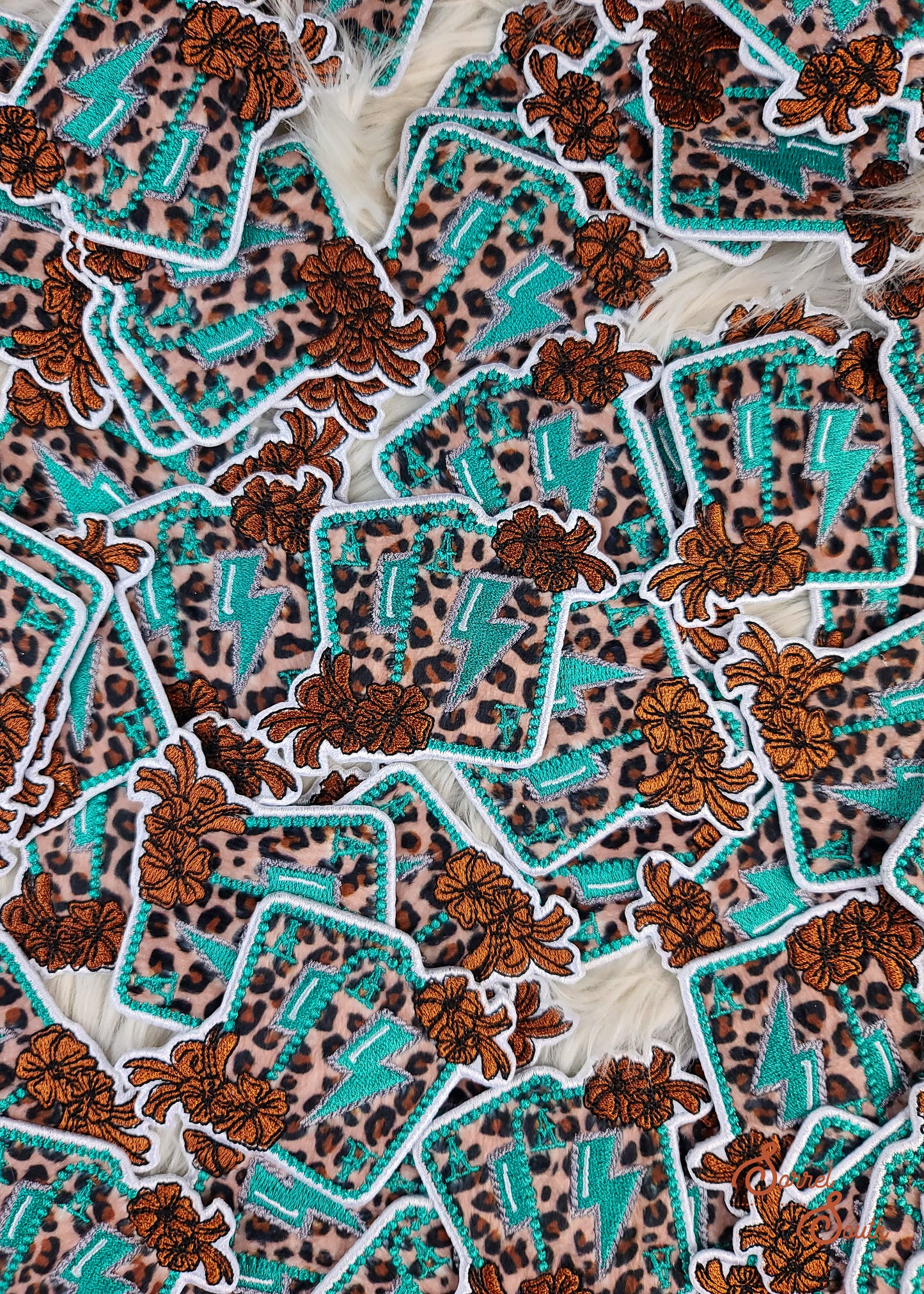 Leopard & Turquoise Lightning Aces Patch adhesive patch Sorrel South