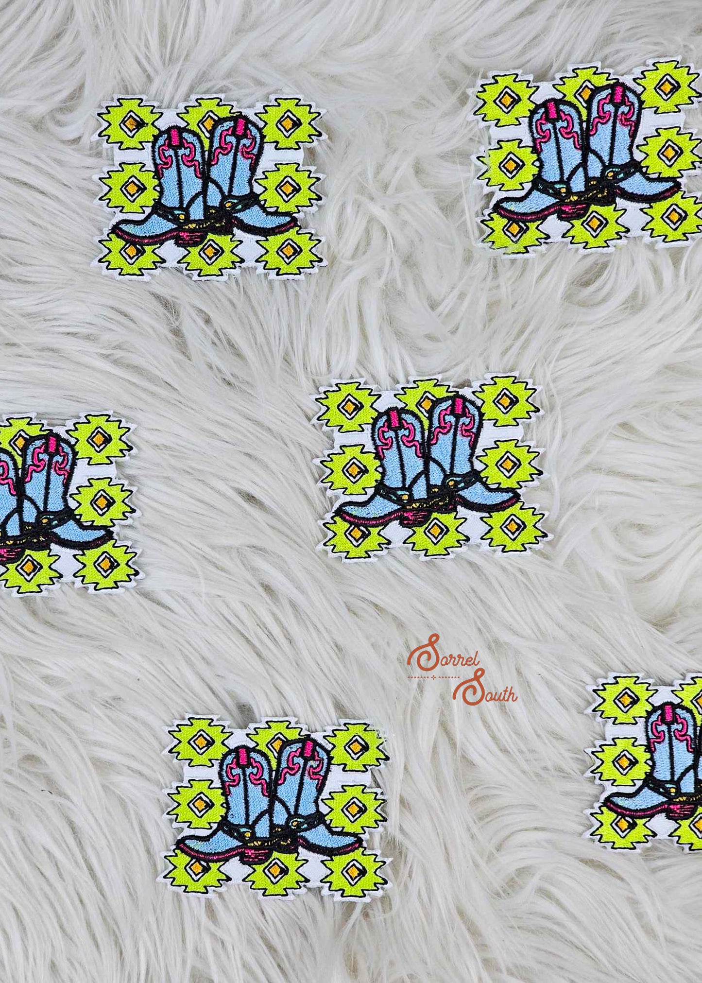 Neon Aztec & Boots Patch adhesive patch Sorrel South