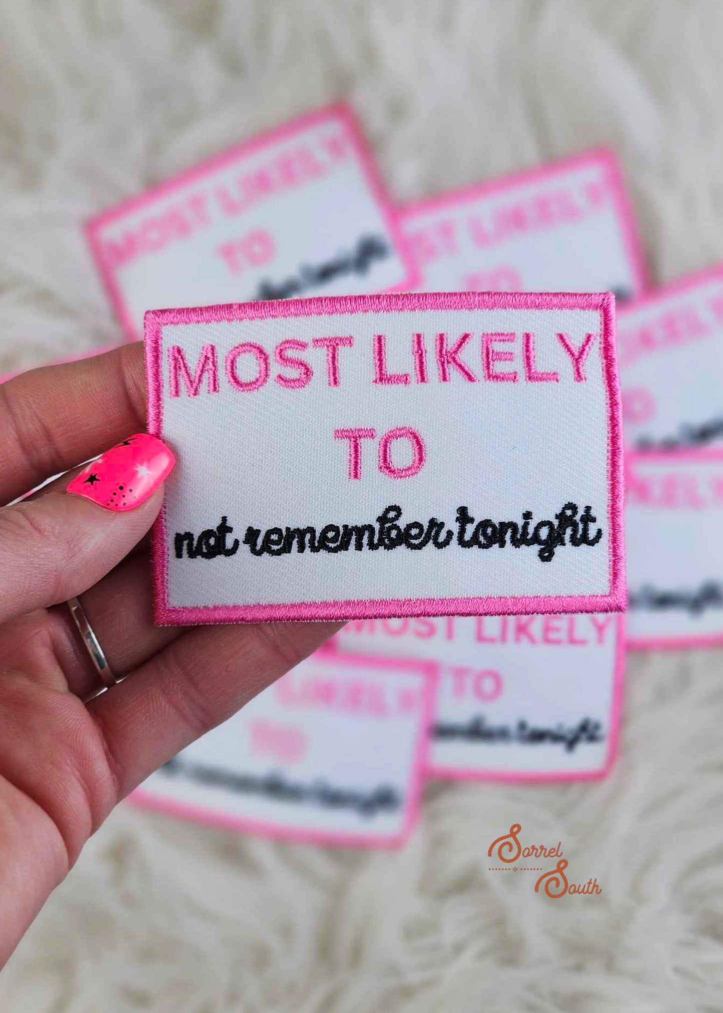 Not Remember Tonight Bachelorette Collection Patch, bridal party patches