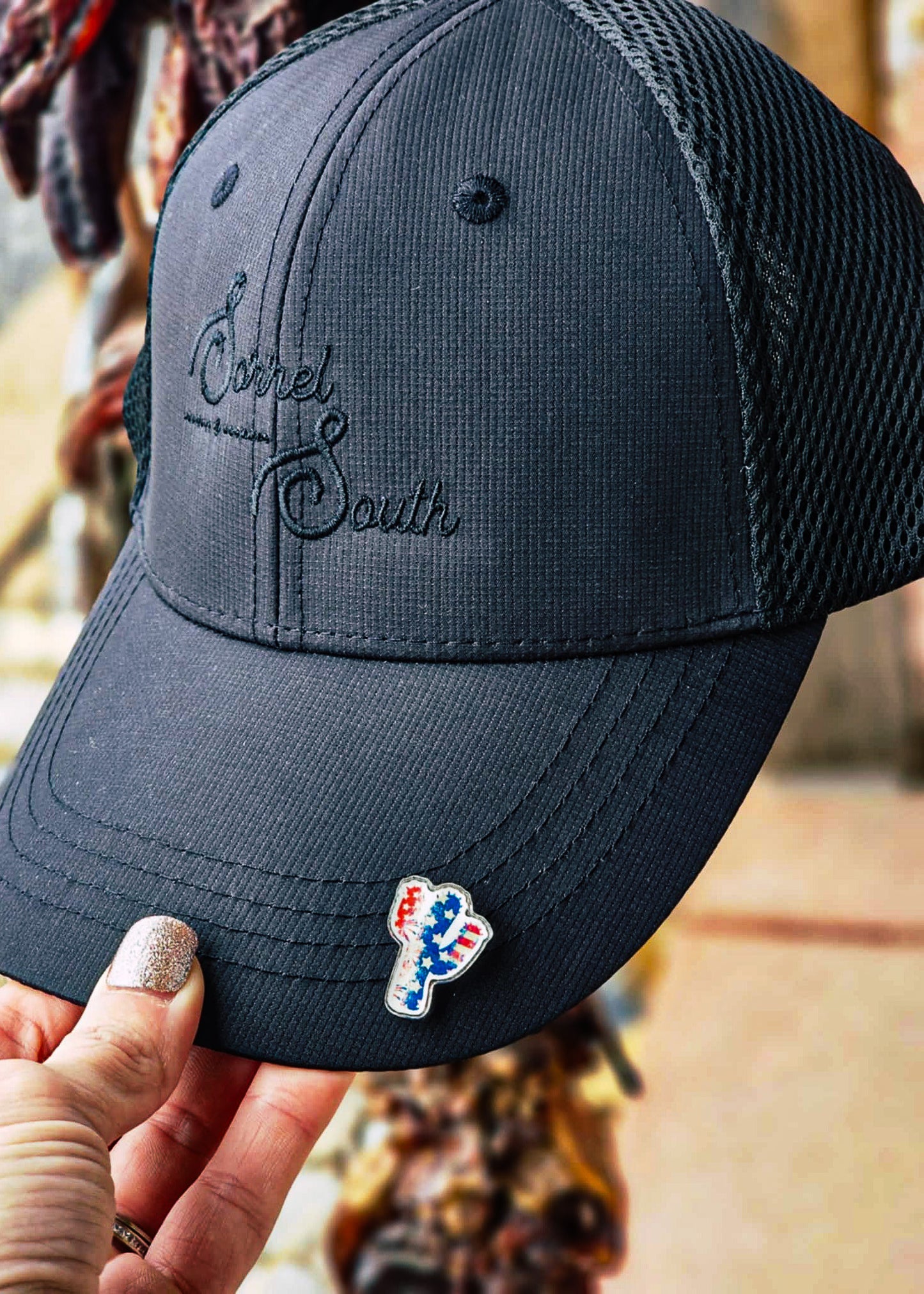 Patriotic Cactus Pin