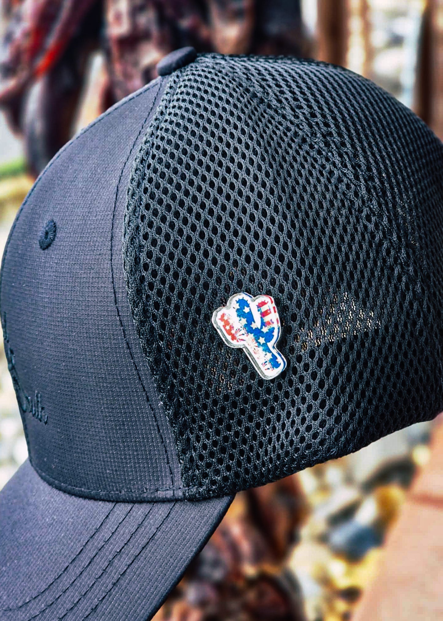 Patriotic Cactus Pin