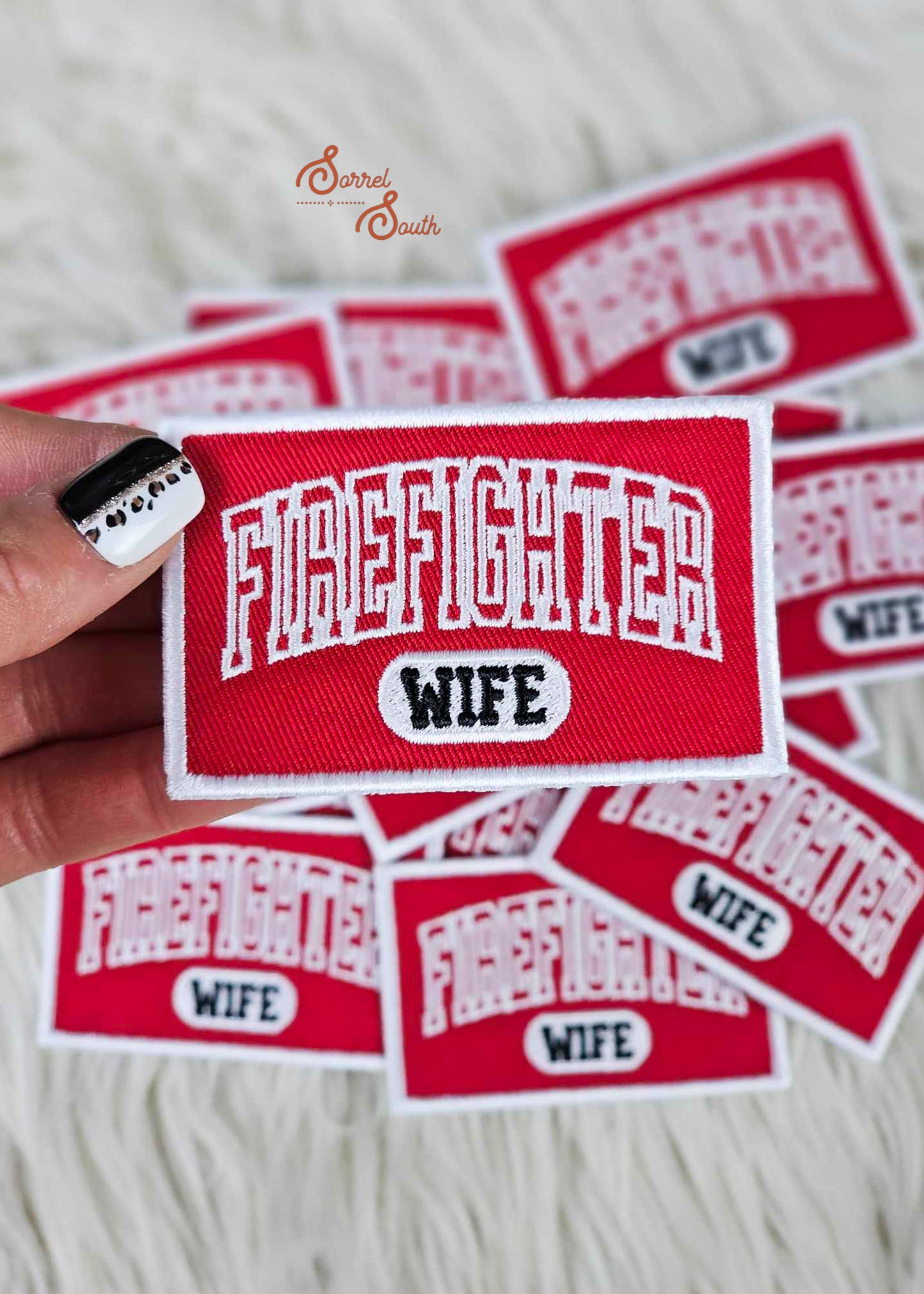 Red Firefighter Wife Patch adhesive patch Sorrel South