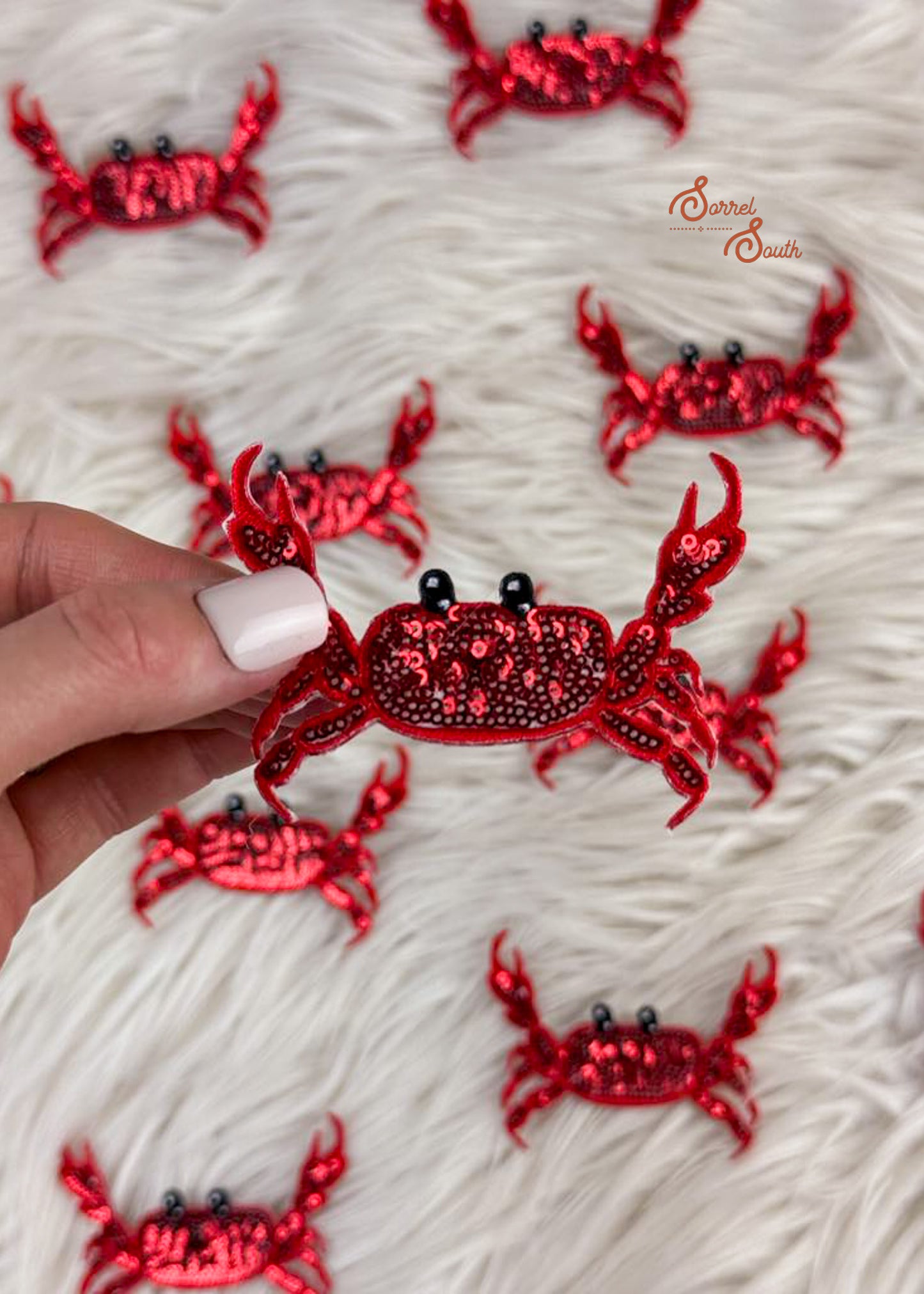 Red Sequin Crab Patch adhesive patch Sorrel South