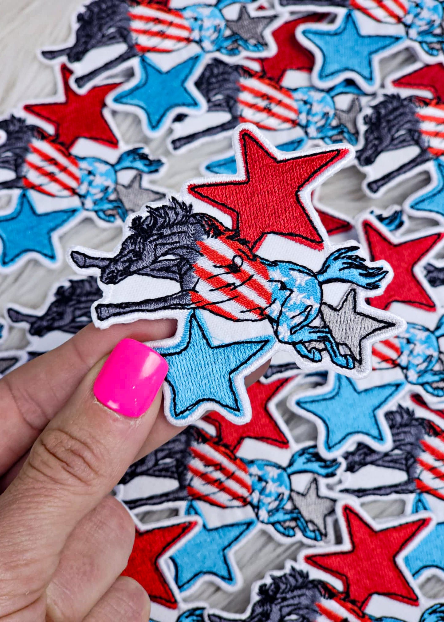 Red, White, Blue Bronc Patch adhesive patch Sorrel South