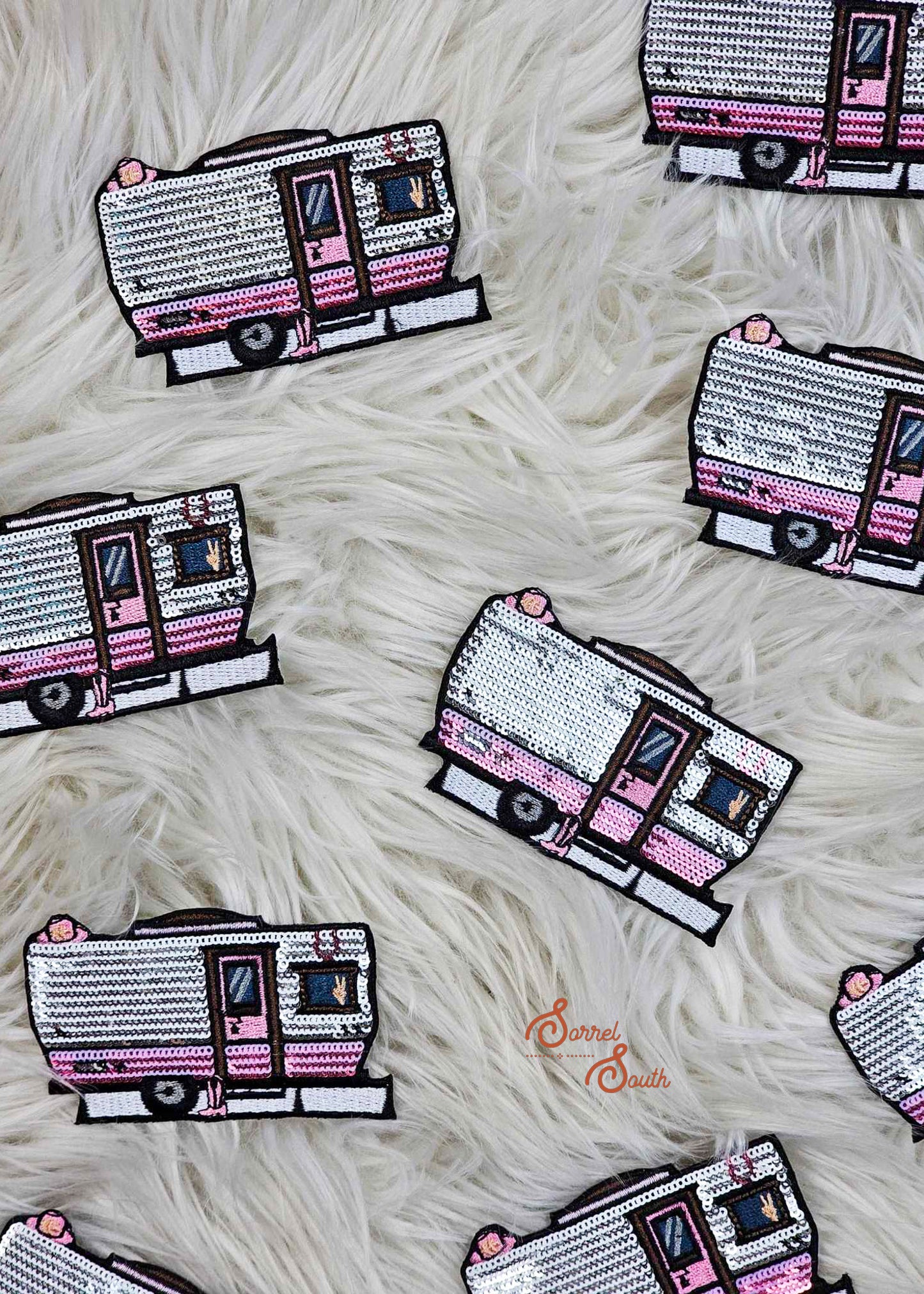 Retro Sequin Camper Patch adhesive patch Sorrel South