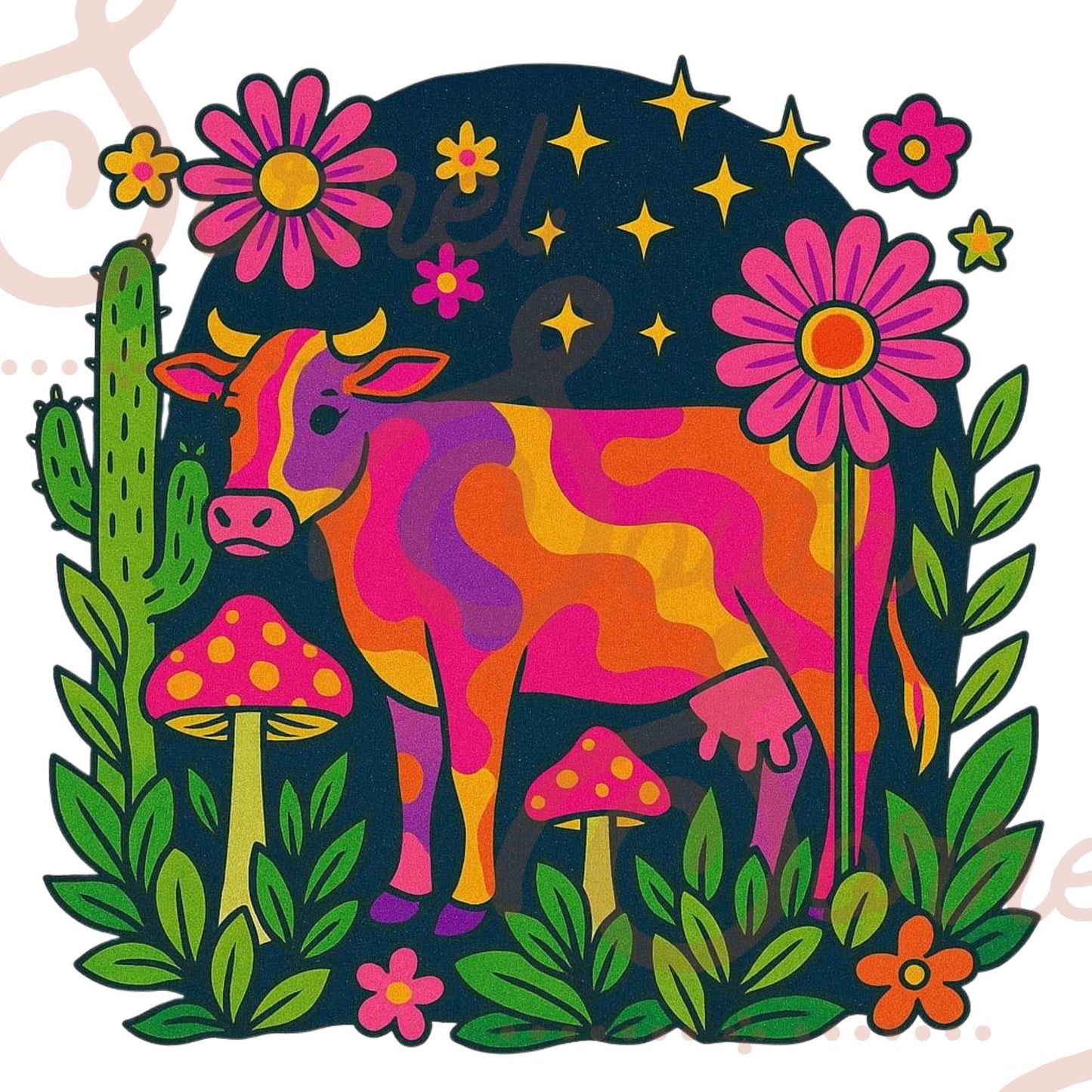 Retro Cow PNG PNG Western Design Sorrel South