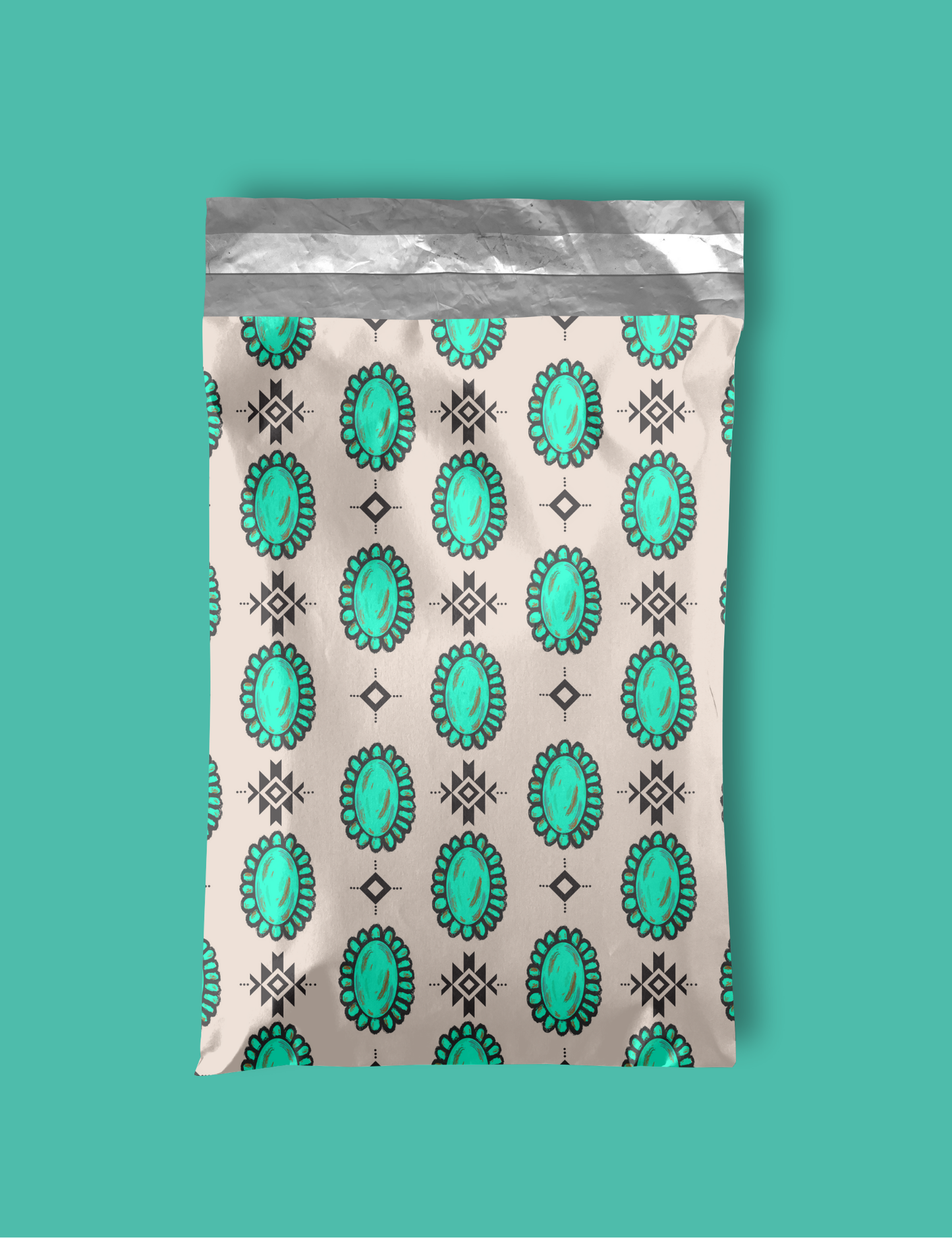 10" x 13" Turquoise Stone Aztec Poly Mailers poly mailer Sorrel South