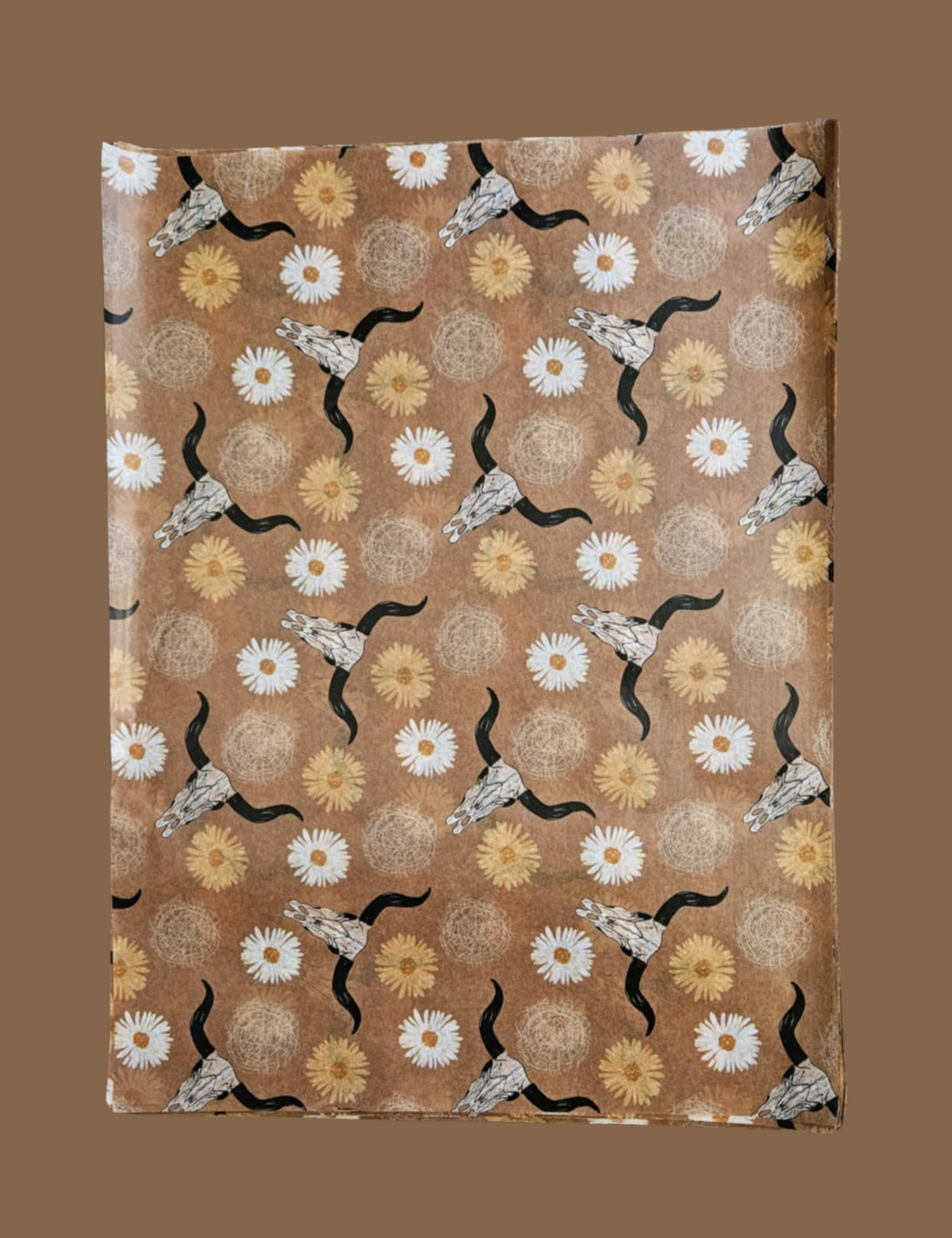 20" x 15" Brown Sunflower Steer Skull Daisy Tissue Paper tissue paper Sorrel South