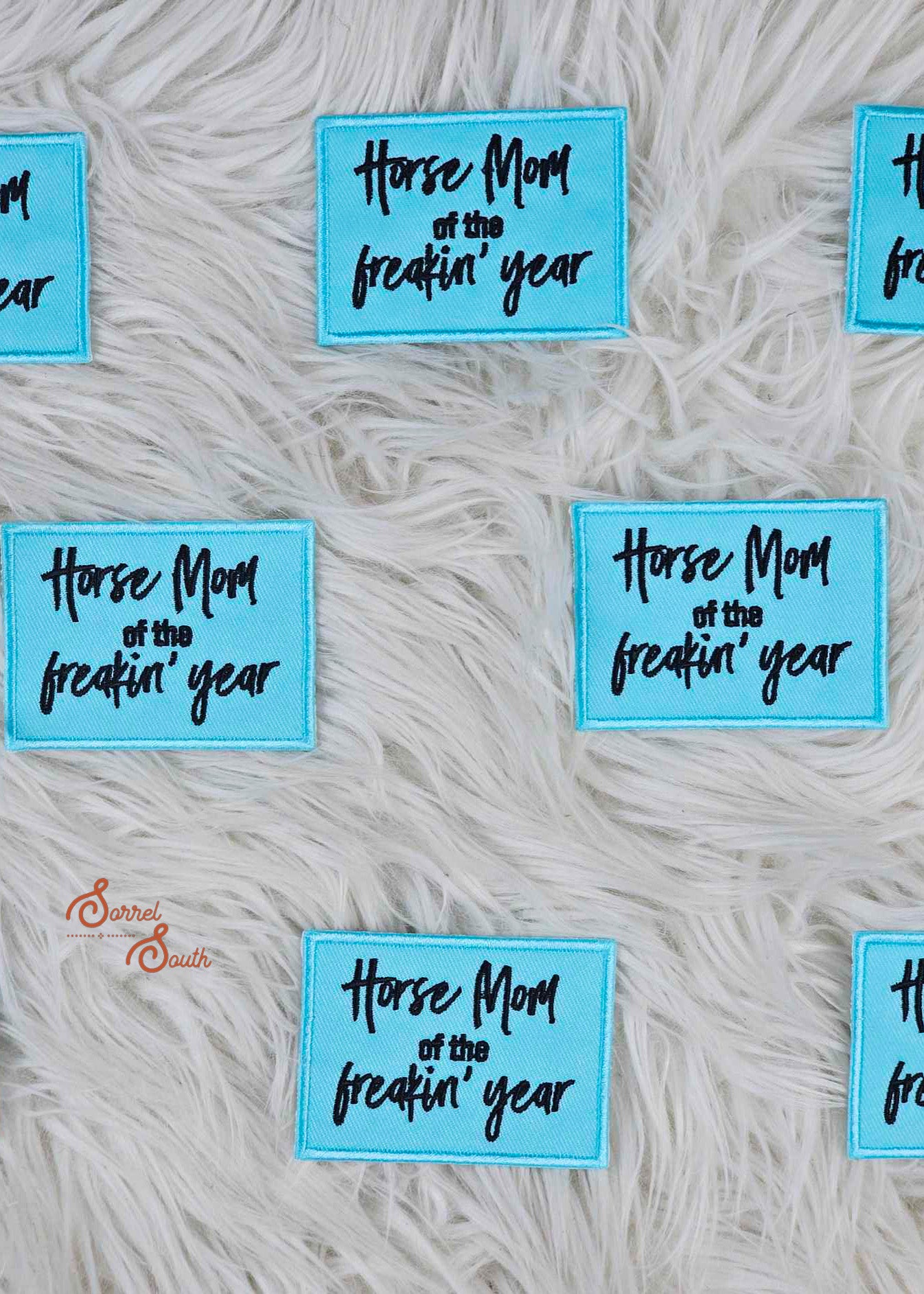 Turquoise HORSE Mom Of The Year Patch adhesive patch Sorrel South