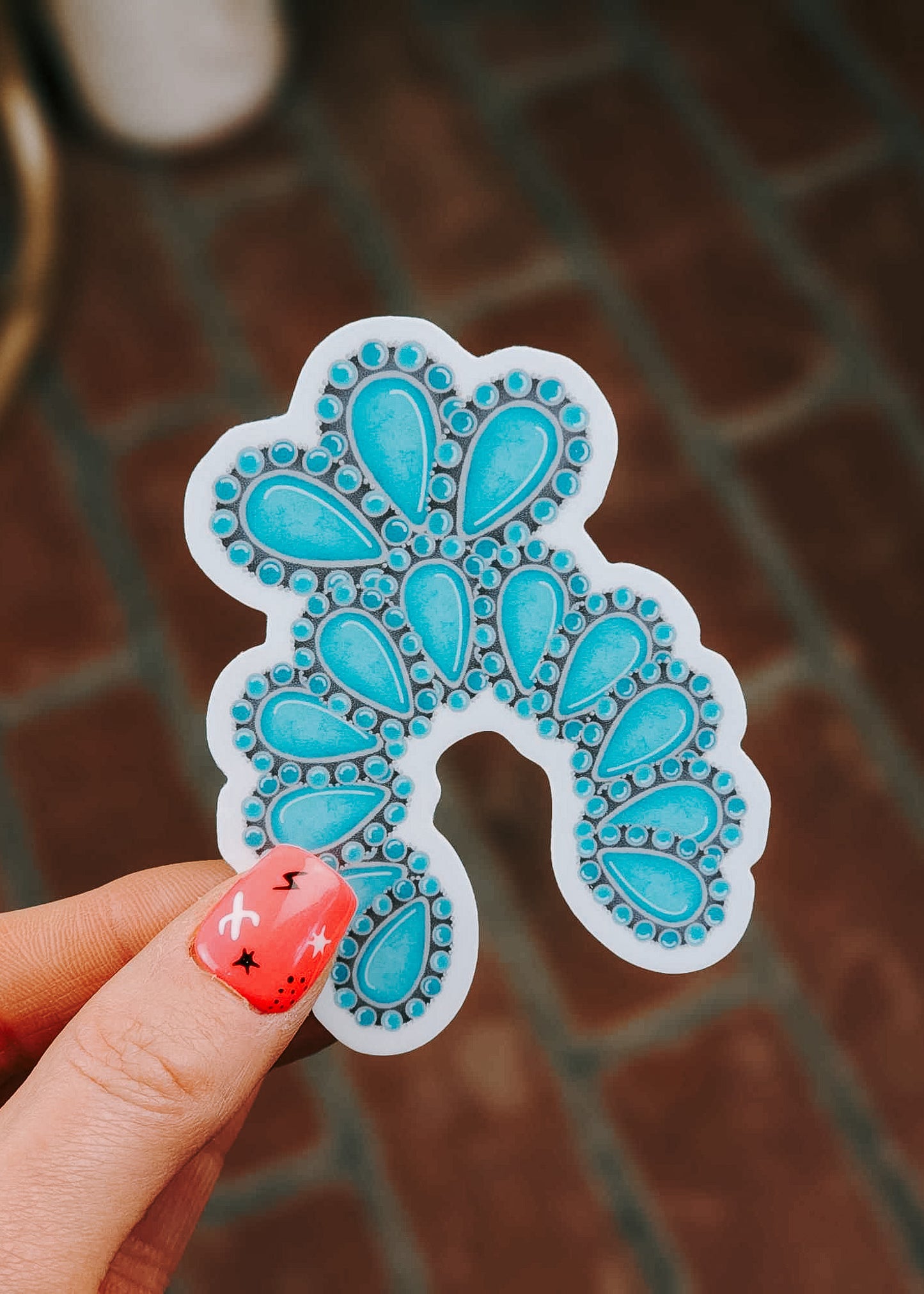 Turquoise Squash Blossom Sticker - Pack of 5 sticker Sorrel South