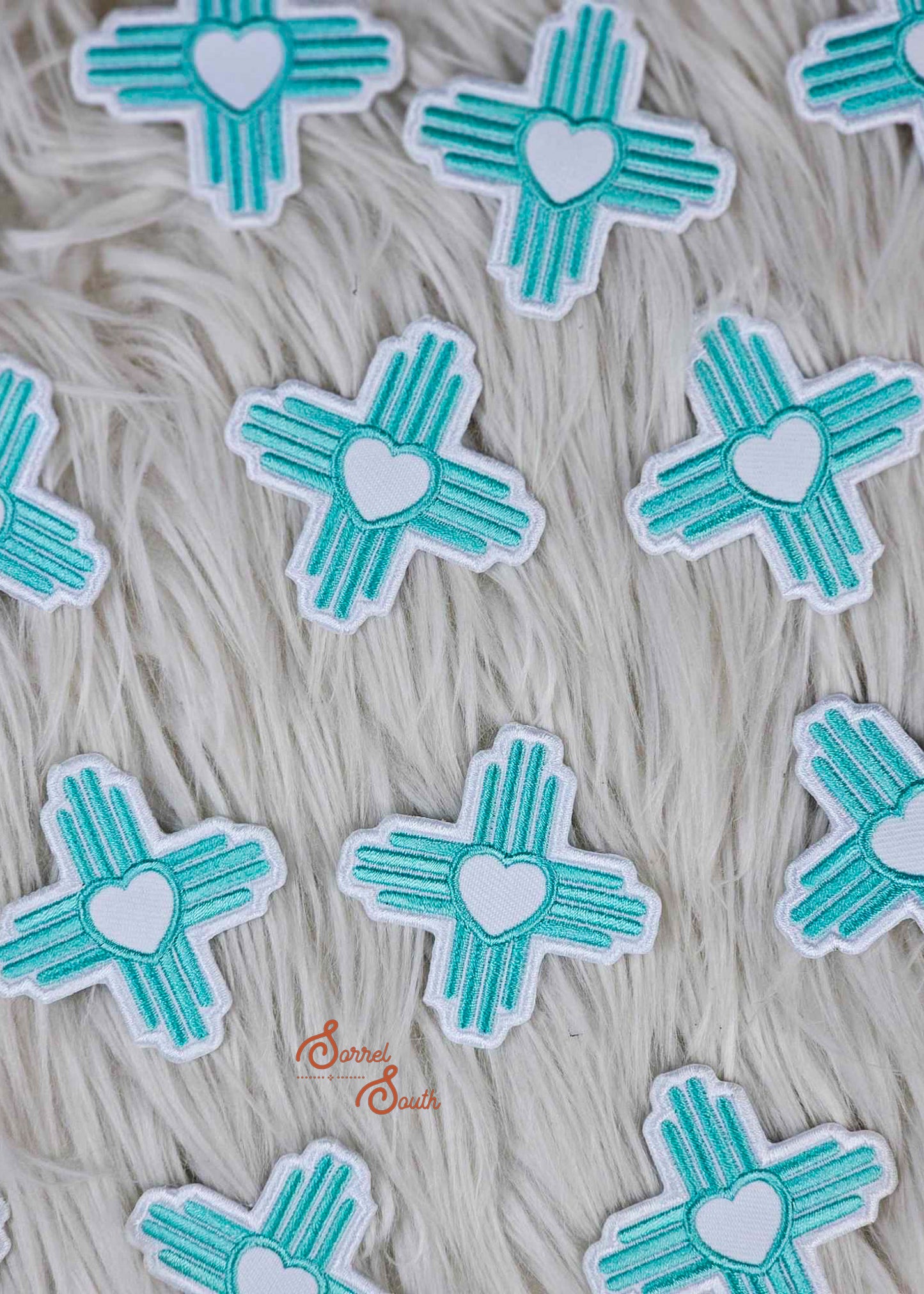 Turquoise Zia Heart Patch adhesive patch Sorrel South