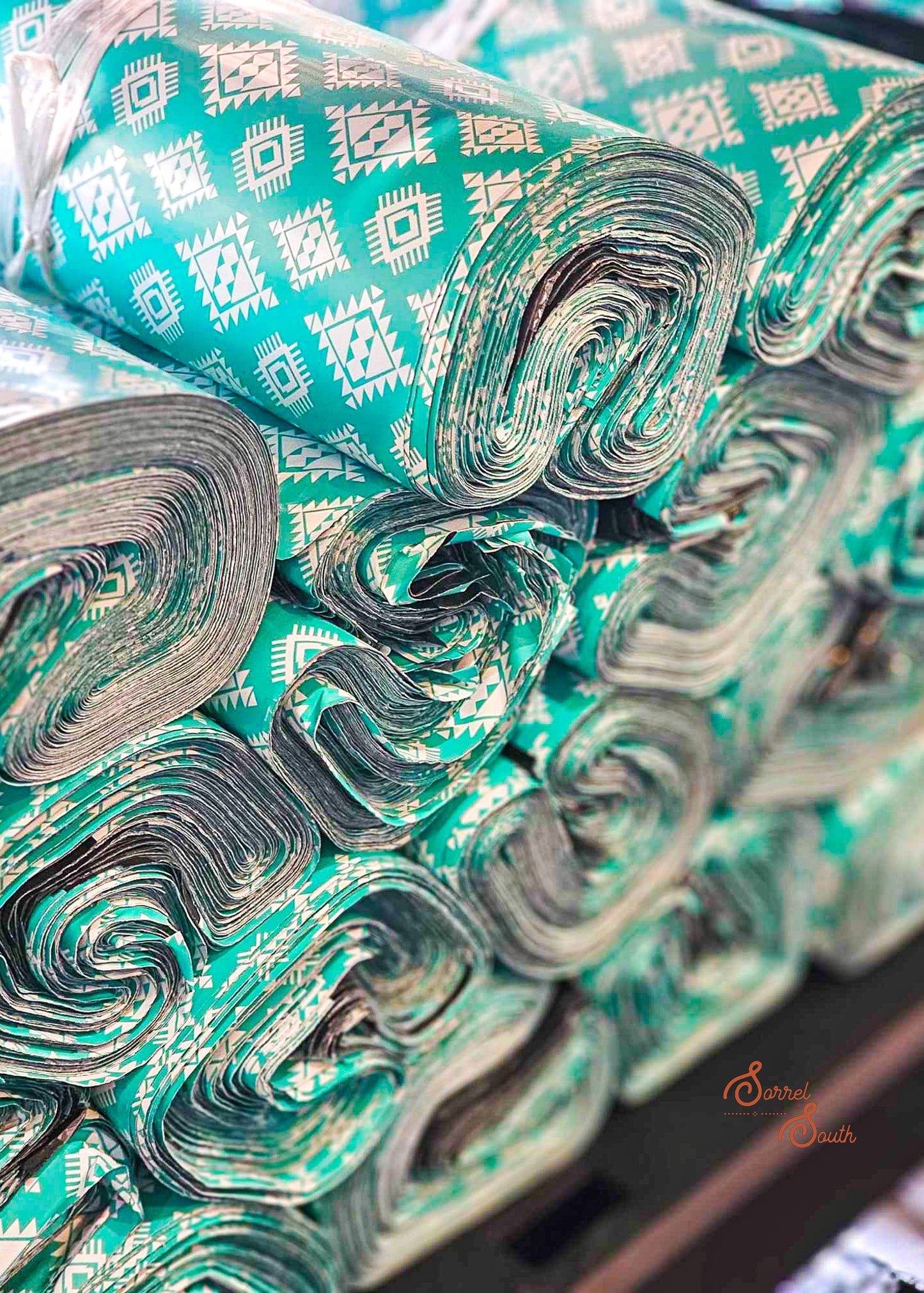 10" x 13" Turquoise & White Aztec Poly Mailers