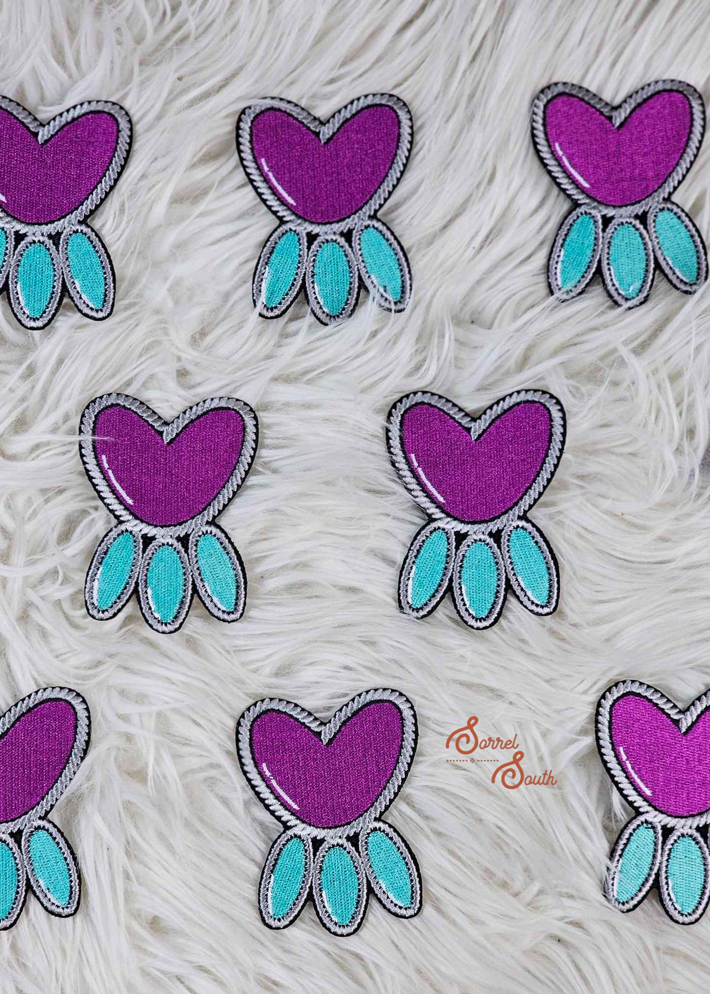 Two Tone Heart Turquoise Patch adhesive patch Sorrel South