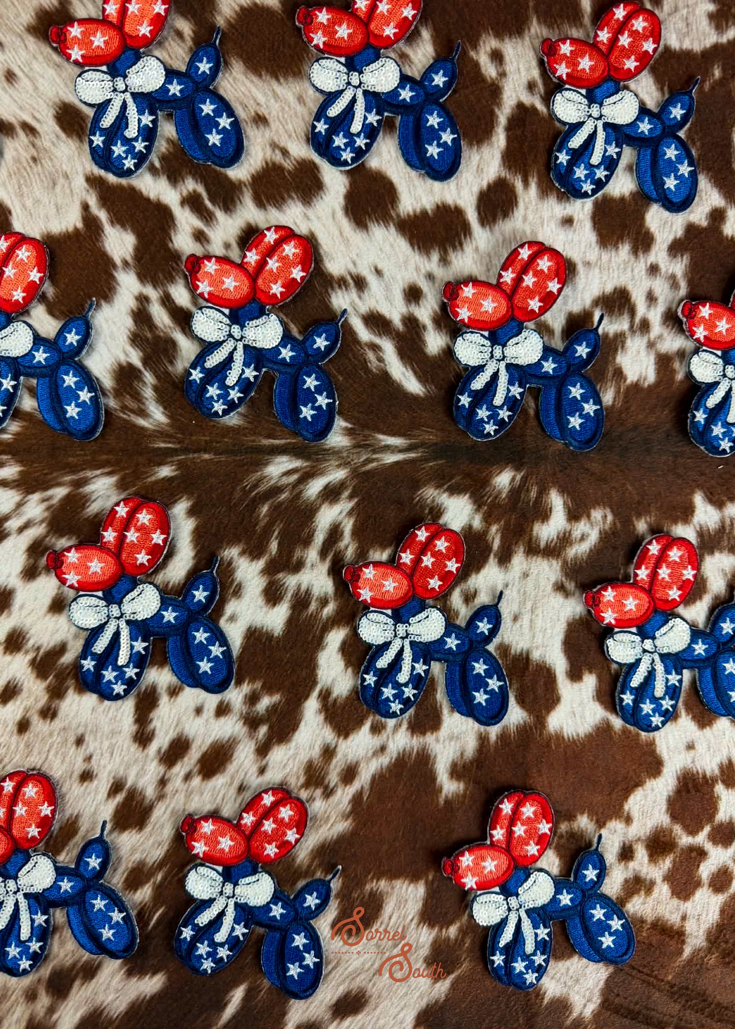 USA Sequin Balloon Dog Patch adhesive patch Sorrel South