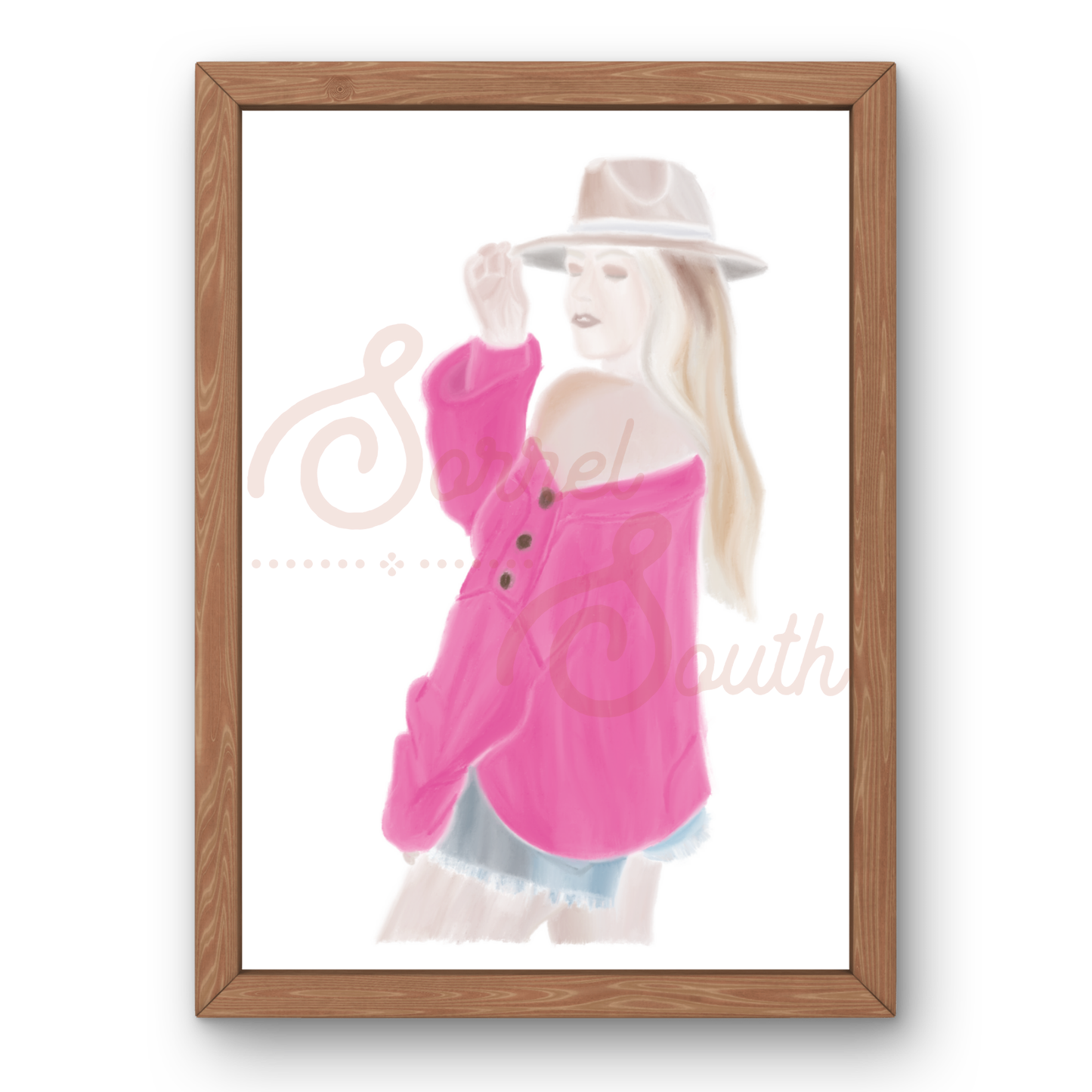 Hand Drawn Slouchy Sweater Girl PNG Design PNG Western Design Sorrel South