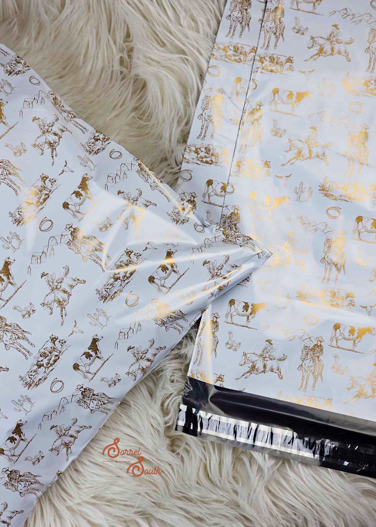 14.5" x 19" Vintage Western Poly Mailer Sorrel South