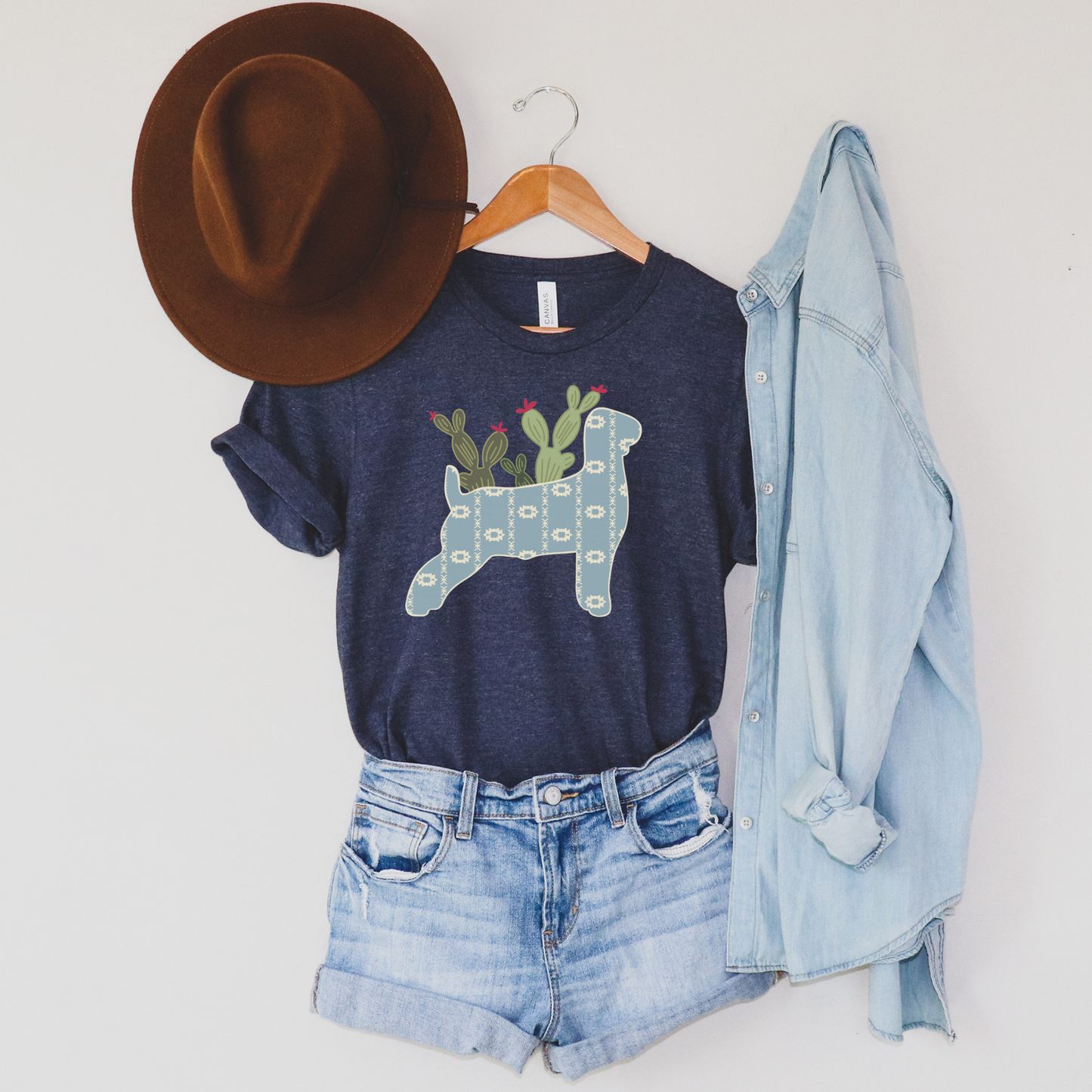 Aztec Cactus Goat PNG Design PNG Western Design Sorrel South