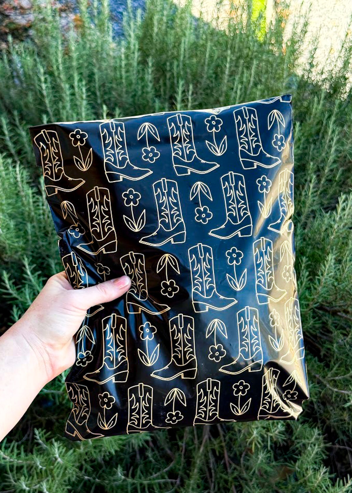 10" x 13" Black Floral Boot Poly Mailers 10" x 13" Poly Mailer Sorrel South